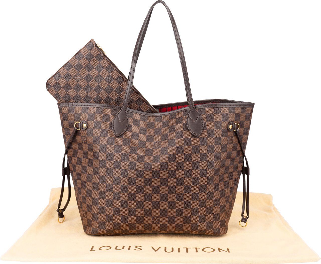 Louis Vuitton Louis Vuitton Damier Ebene Monogram Neverfull MM Shopper Handbag Bruin
