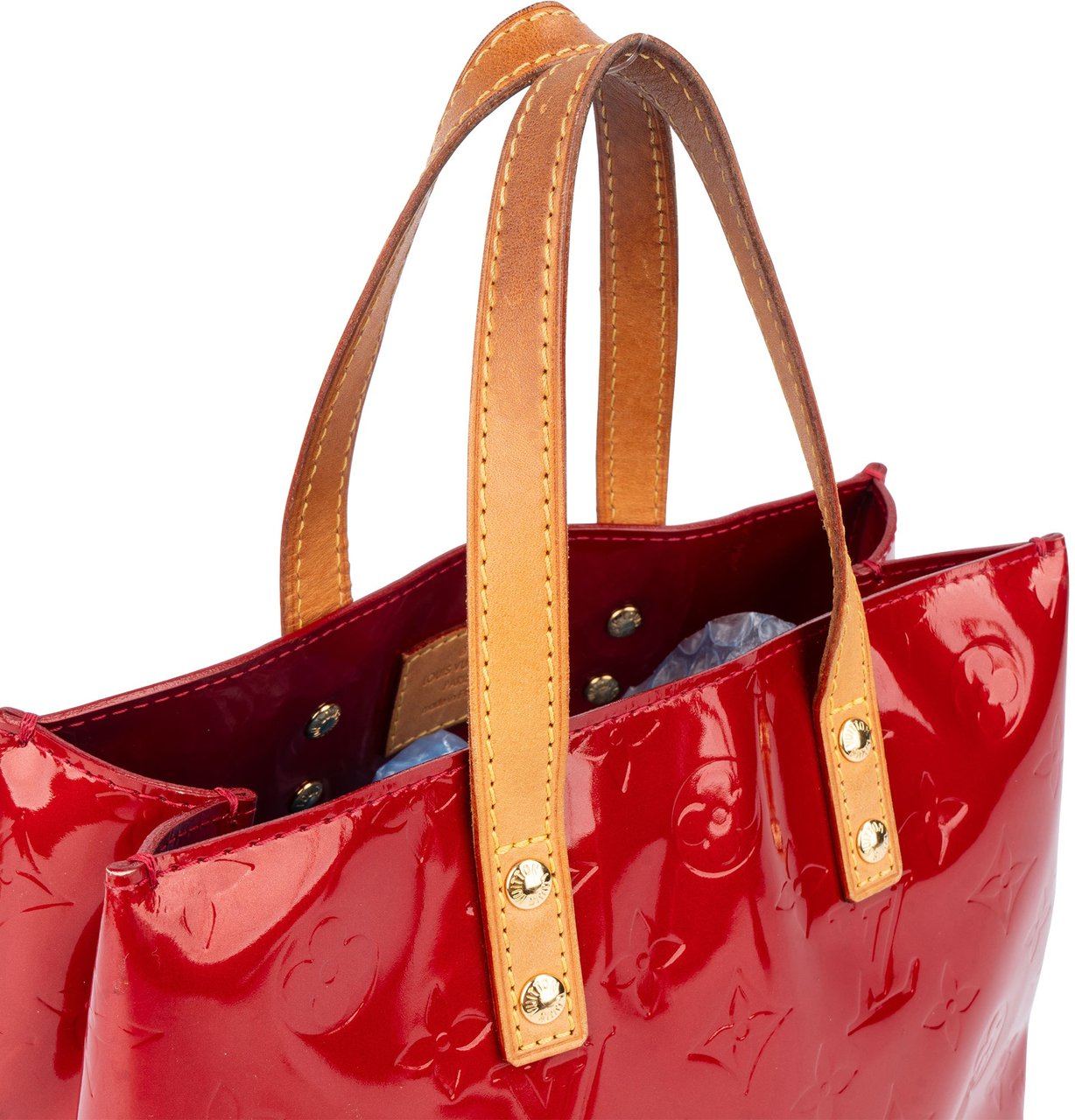 Louis Vuitton Red Vernis Monogram Reade PM Handbag Rood