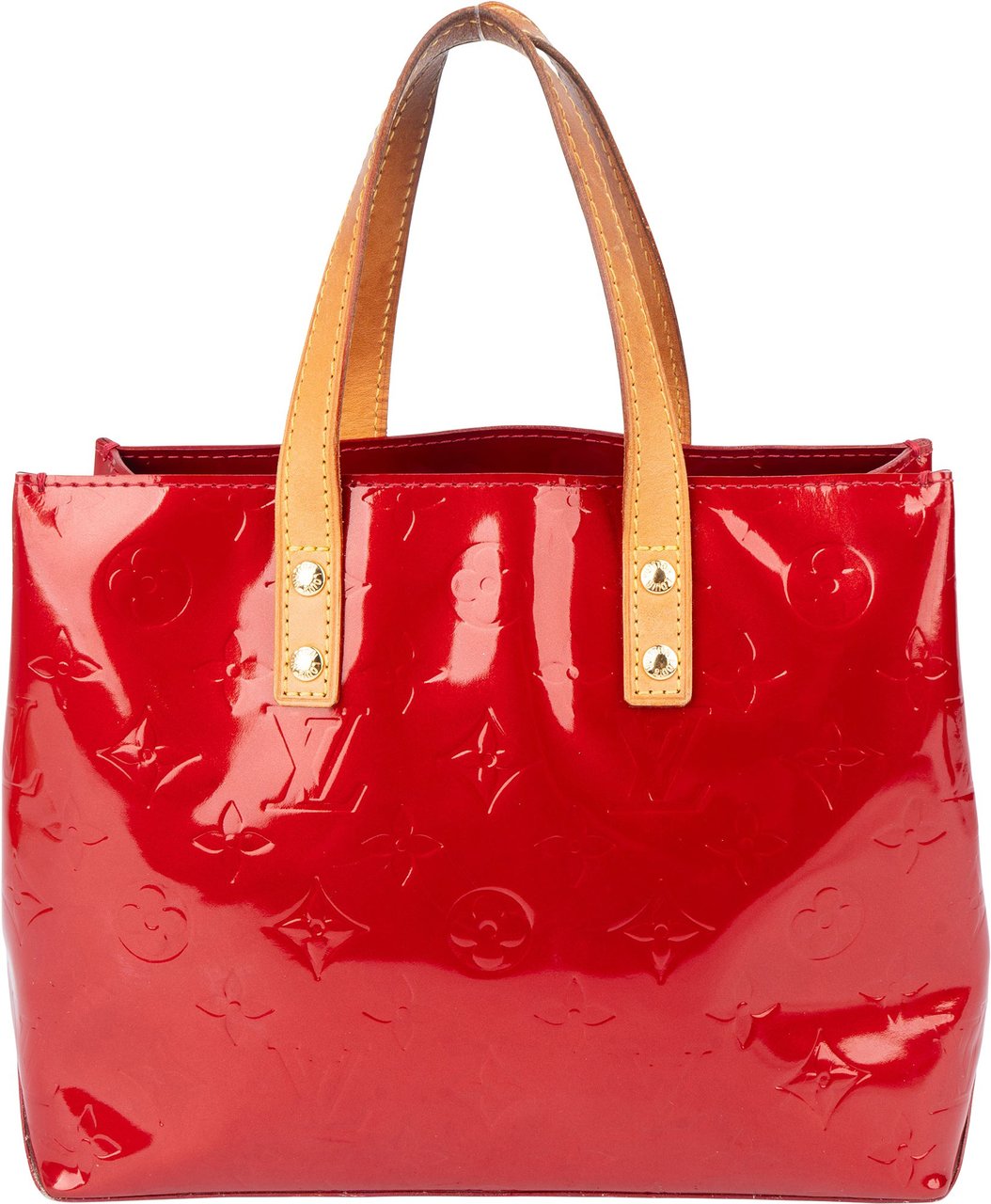 Louis Vuitton Red Vernis Monogram Reade PM Handbag Rood