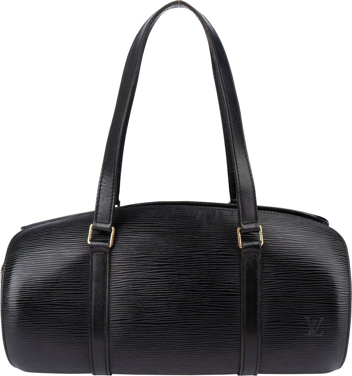 Louis Vuitton Louis Vuitton Noir Epi Leather Soufflot Handbag Zwart