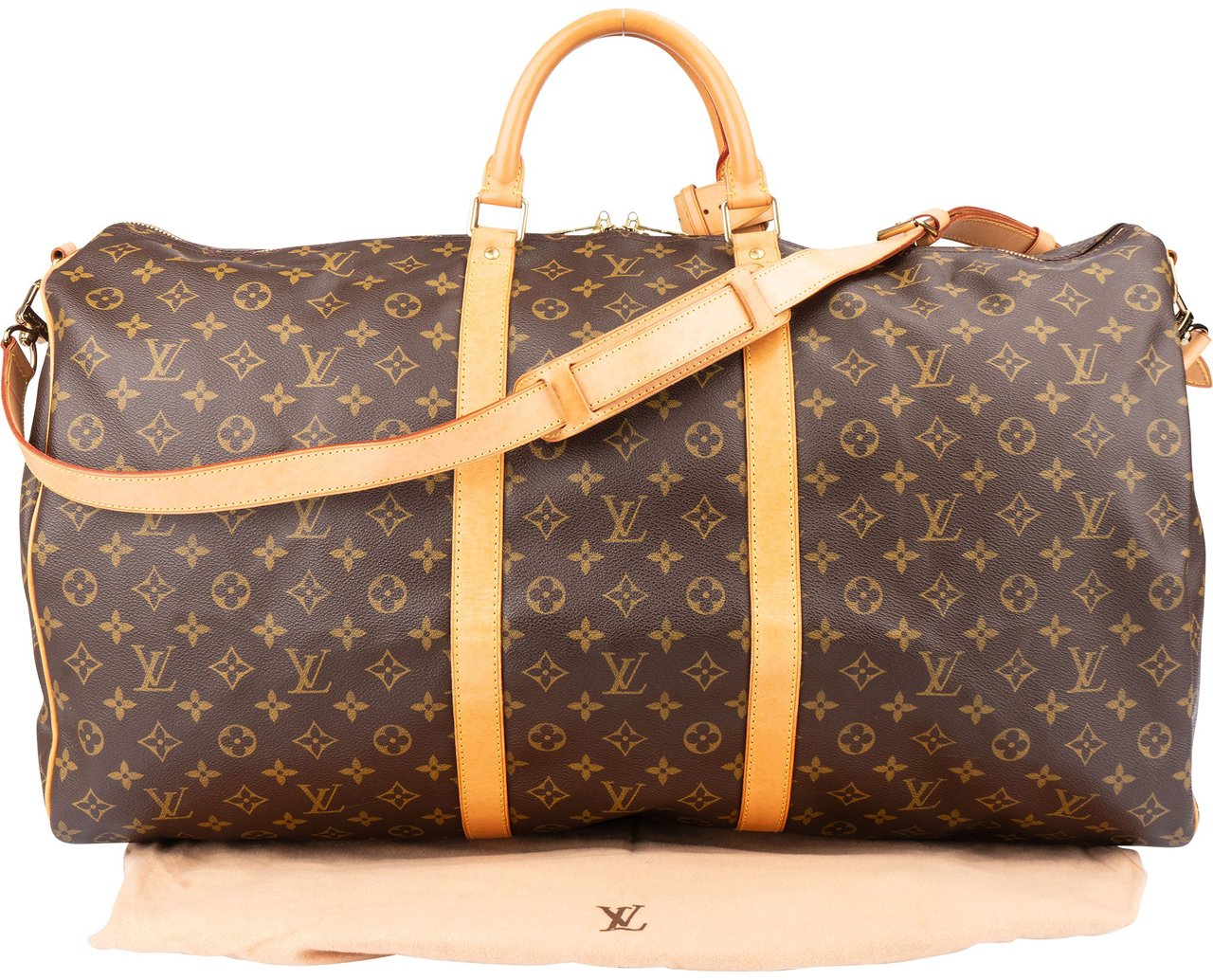 Louis Vuitton Louis Vuitton Canvas Monogram Keepall 60 Bandouliere Bruin
