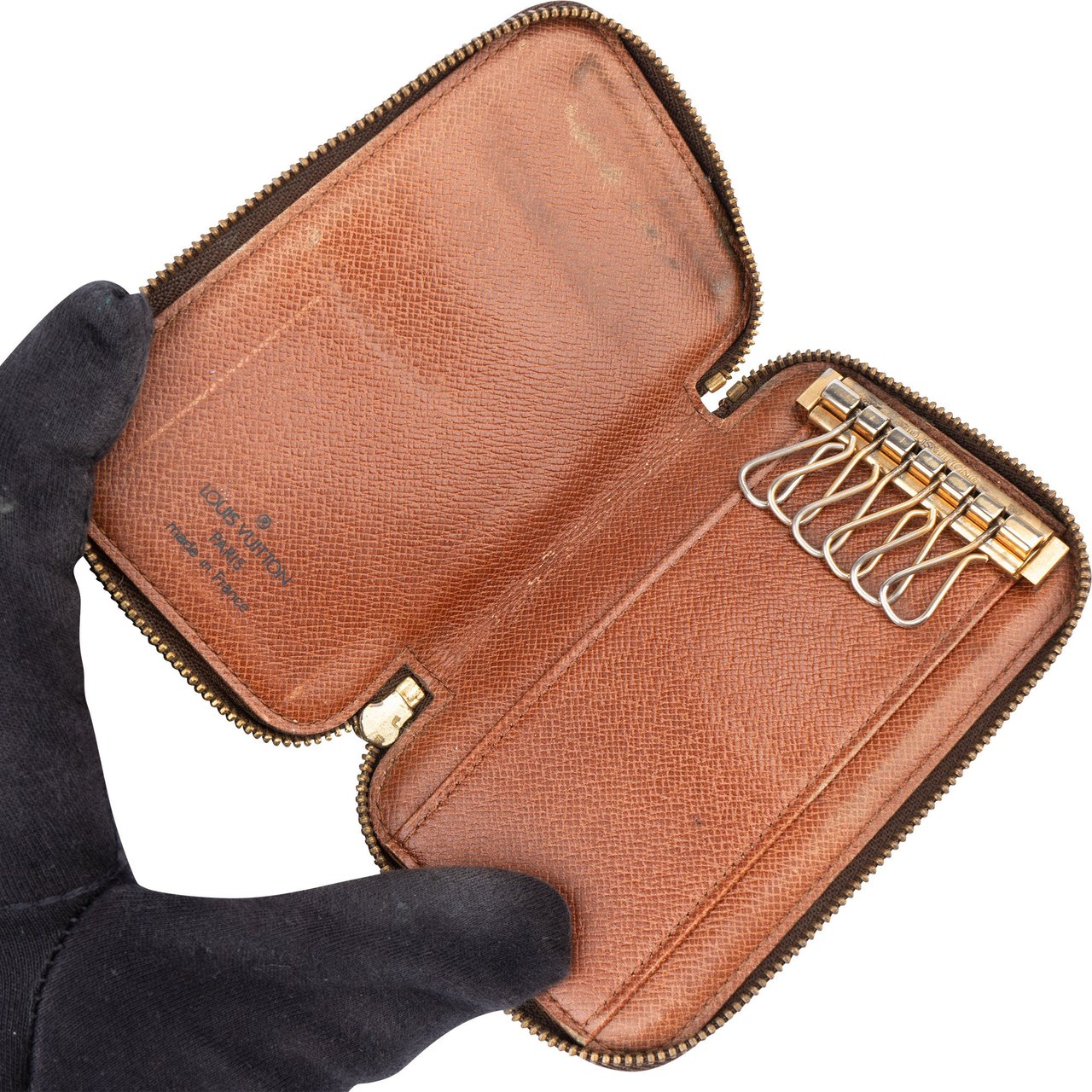 Louis Vuitton Louis Vuitton Canvas Monogram Zip Keyholder Bruin