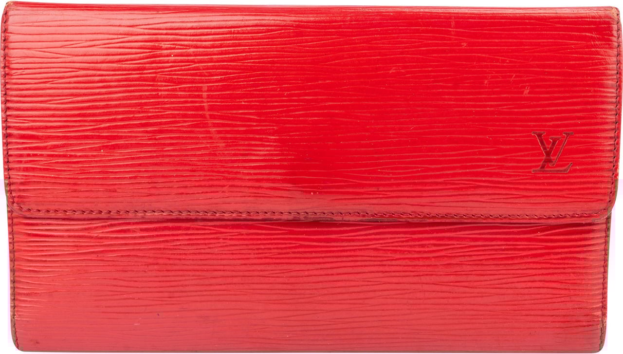 Louis Vuitton Louis Vuitton Rouge Epi Leather Sarah Wallet Divers