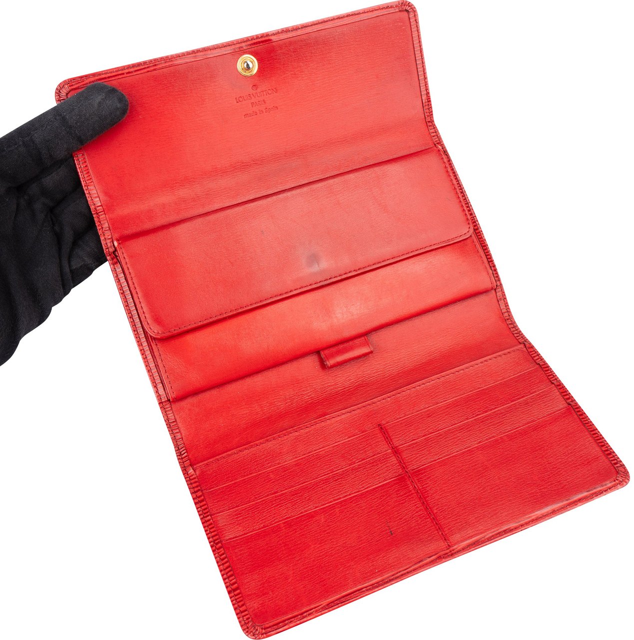 Louis Vuitton Louis Vuitton Rouge Epi Leather Sarah Wallet Divers