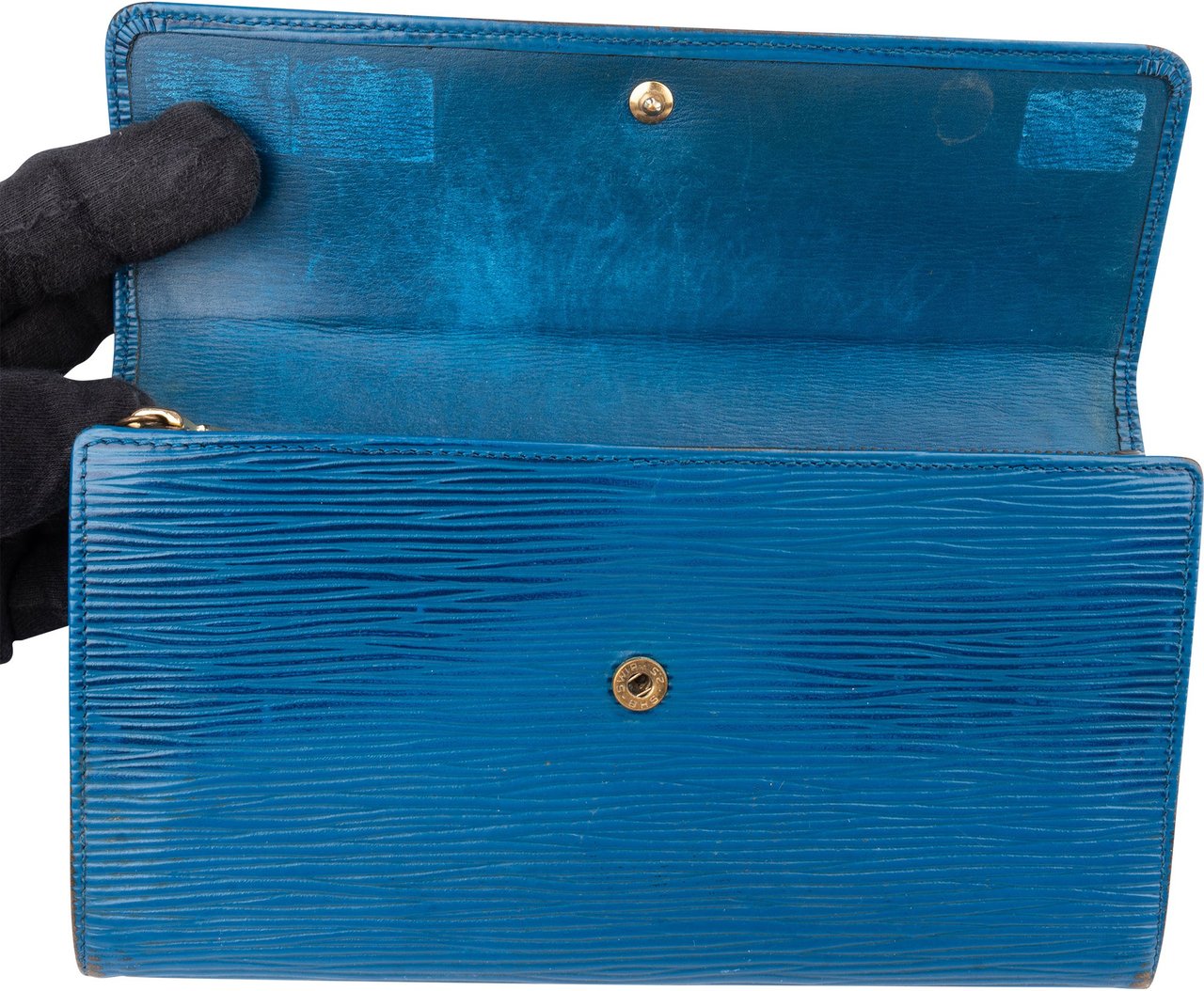 Louis Vuitton Louis Vuitton Bleu Epi Leather Sarah Wallet Divers