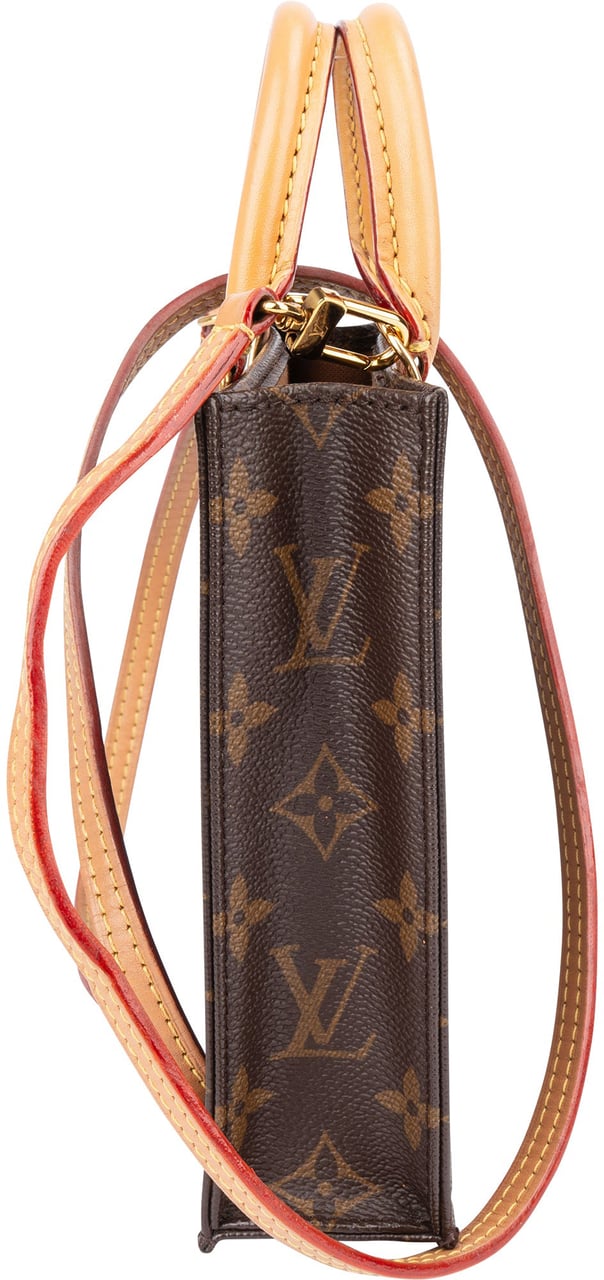 Louis Vuitton Louis Vuitton Canvas Monogram Petit Sac Plat Handbag Bruin