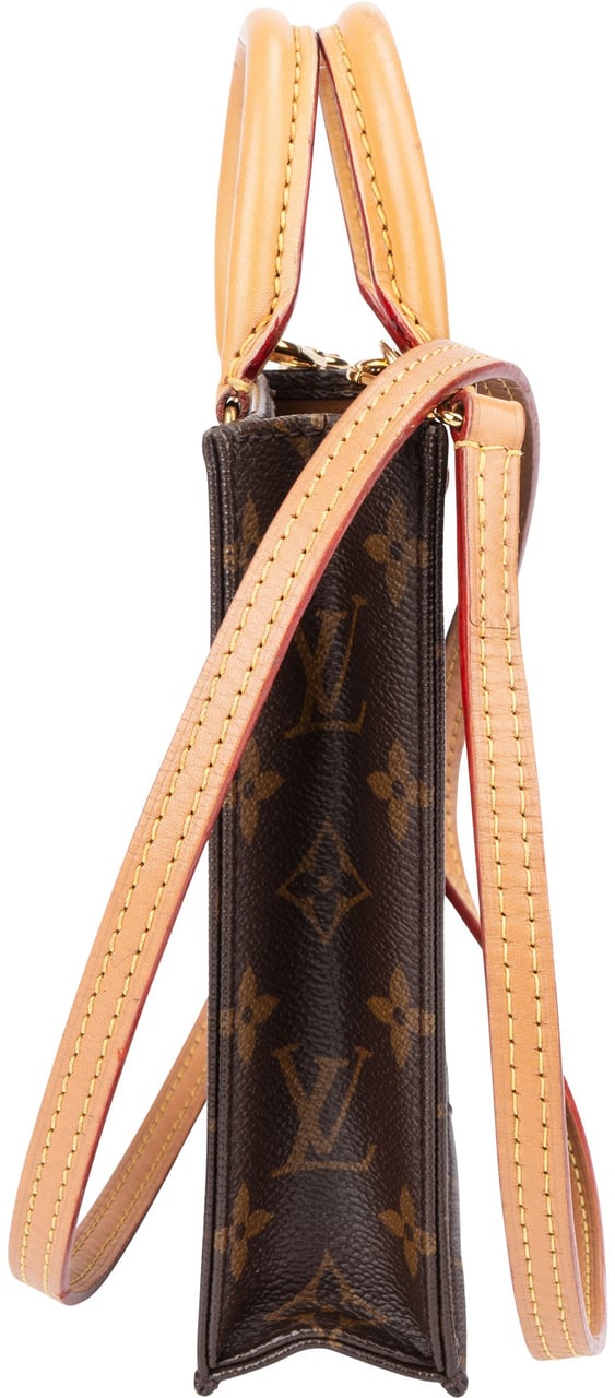Louis Vuitton Louis Vuitton Canvas Monogram Petit Sac Plat Handbag Bruin