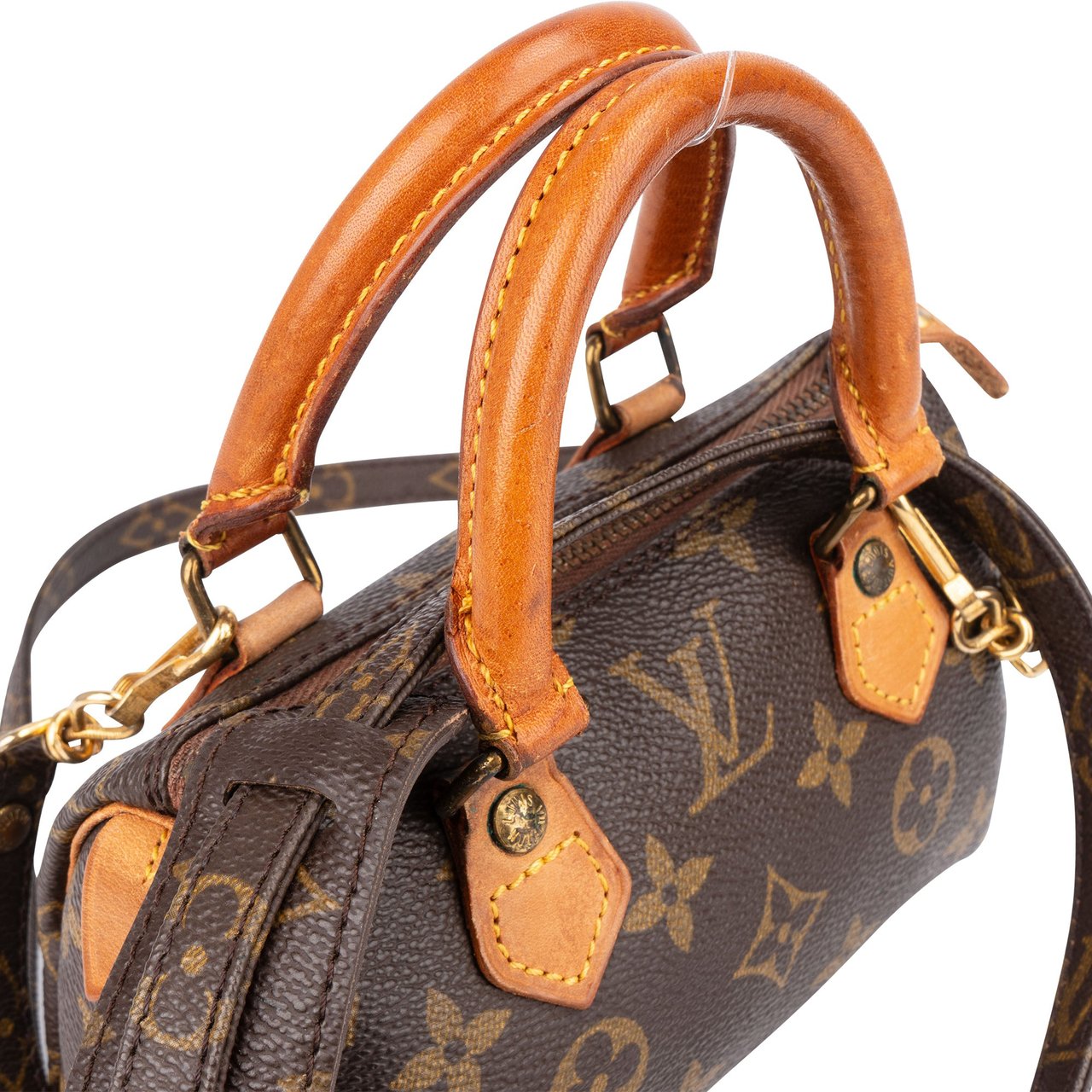 Louis Vuitton Louis Vuitton Canvas Monogram Mini Speedy Handbag Bruin