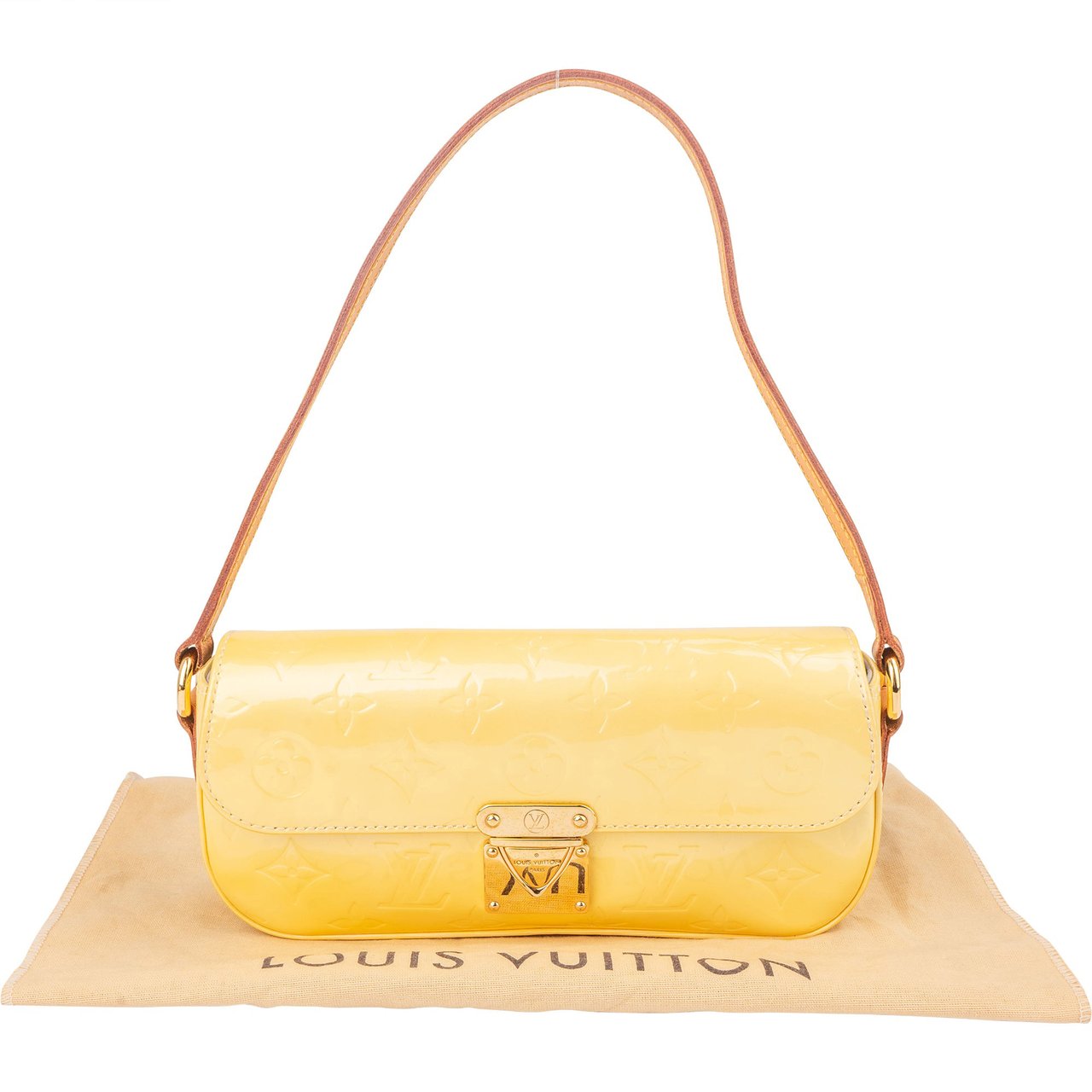 Louis Vuitton Louis Vuitton Yellow Vernis Monogram Malibu Street Handbag Geel