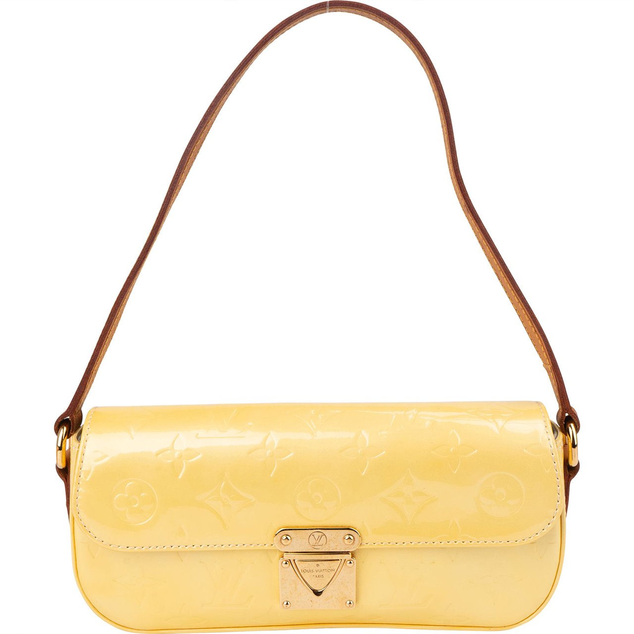 Louis Vuitton Louis Vuitton Yellow Vernis Monogram Malibu Street Handbag Geel