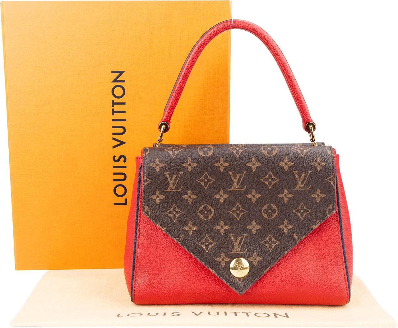 Louis Vuitton Canvas Monogram Double V Rubis Handbag Bruin