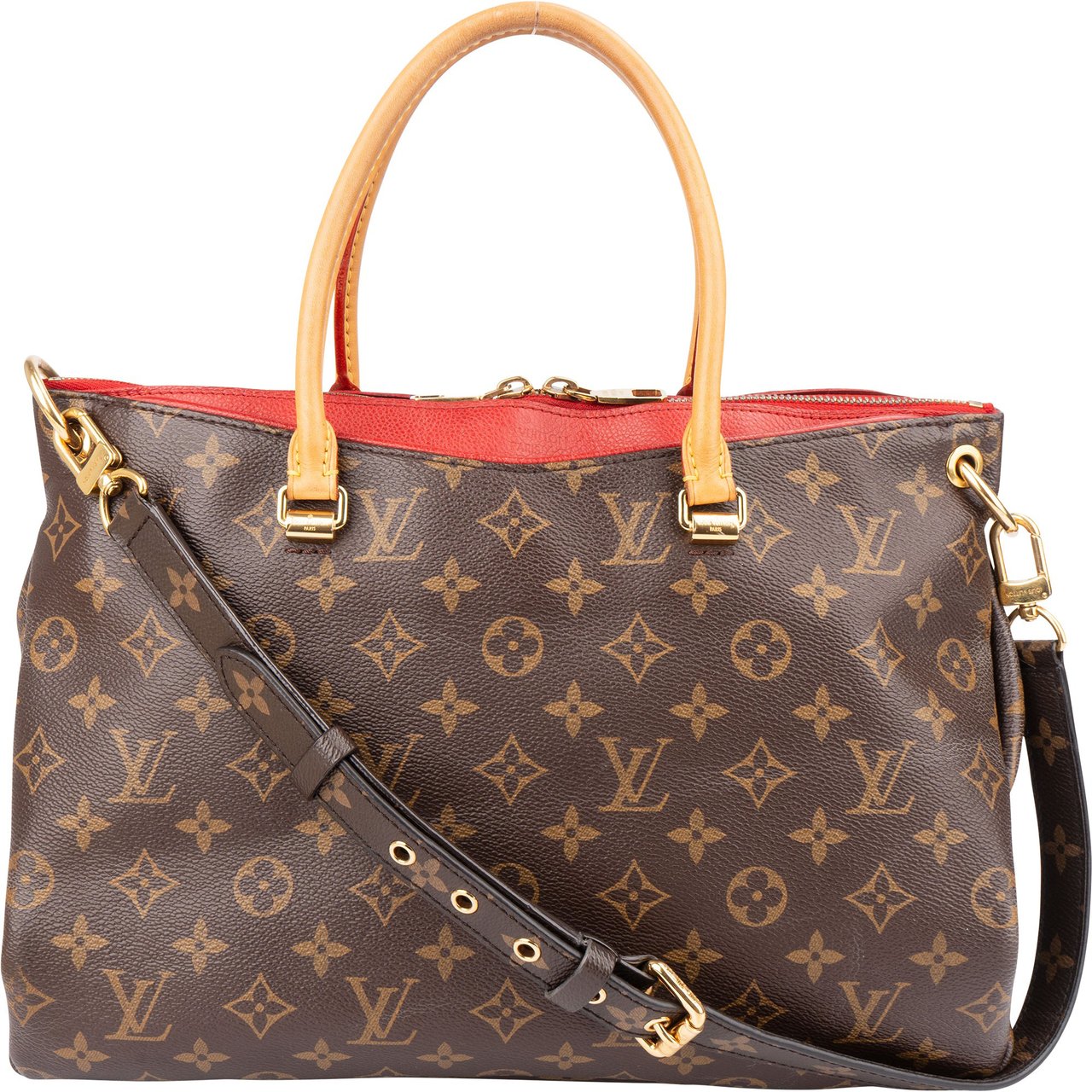 Louis Vuitton Louis Vuitton Canvas Monogram Pallas MM Handbag Bruin