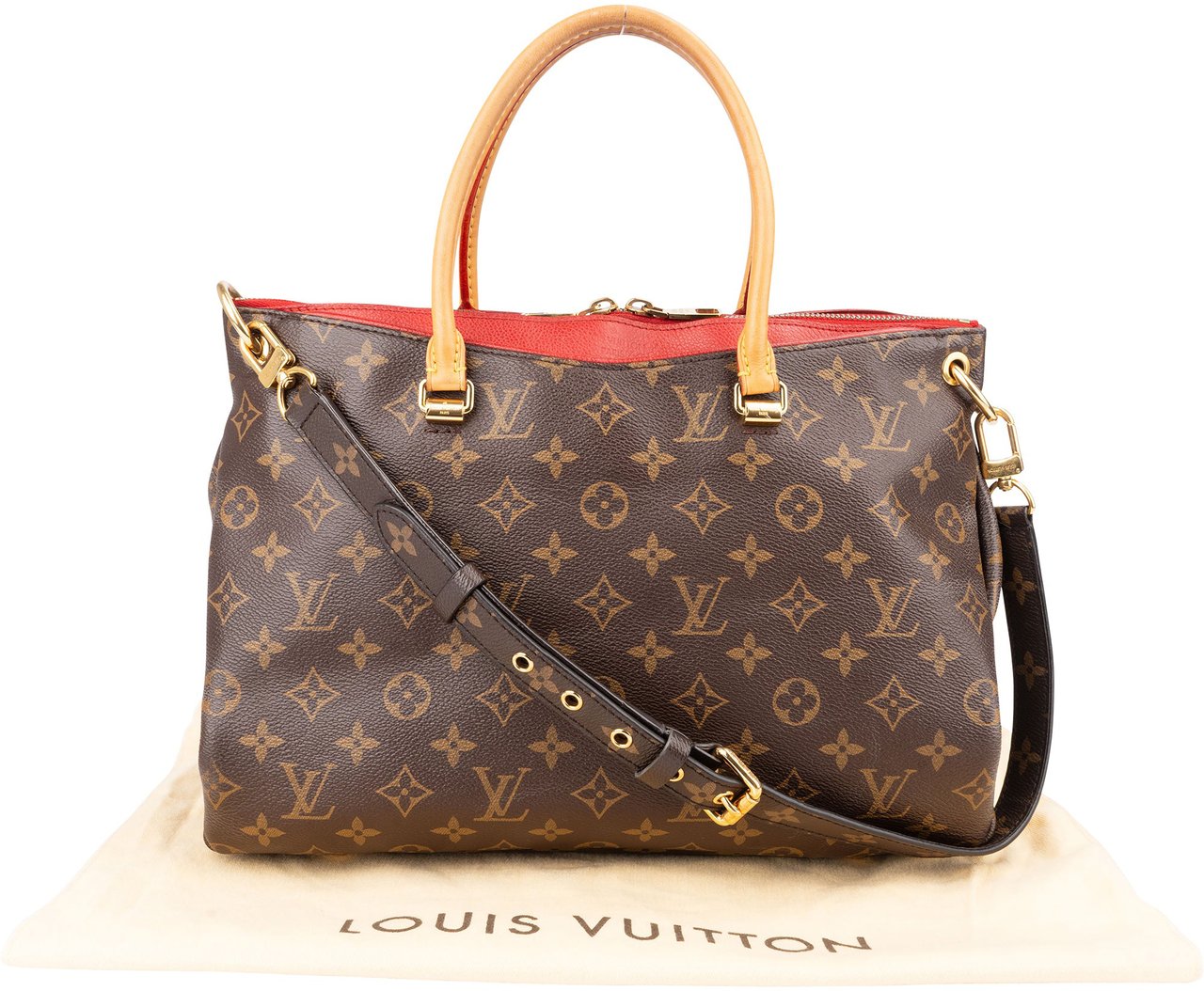 Louis Vuitton Louis Vuitton Canvas Monogram Pallas MM Handbag Bruin
