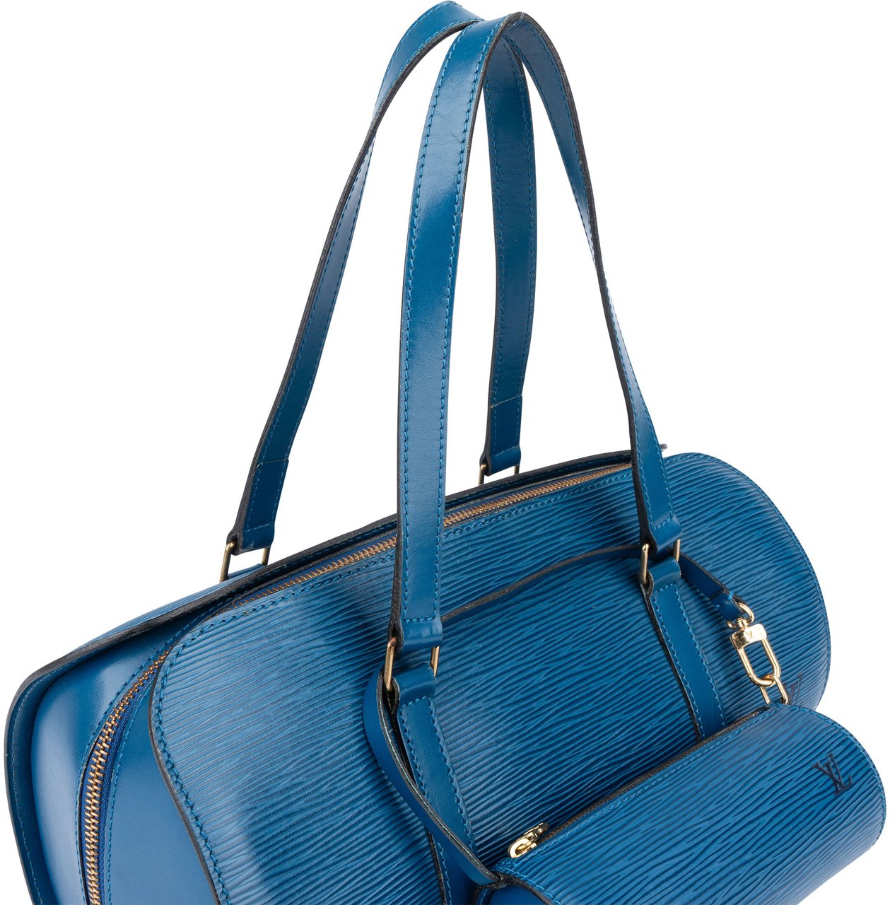 Louis Vuitton Bleu Epi Leather Soufflot Set Handbag Blauw