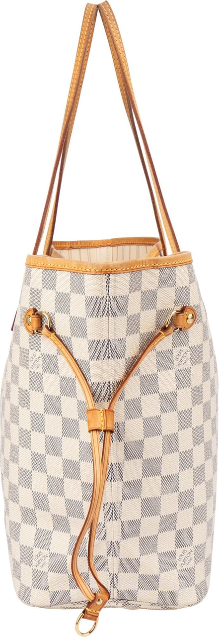 Louis Vuitton Louis Vuitton Damier Azur Monogram Neverfull MM Shopper Handbag Wit