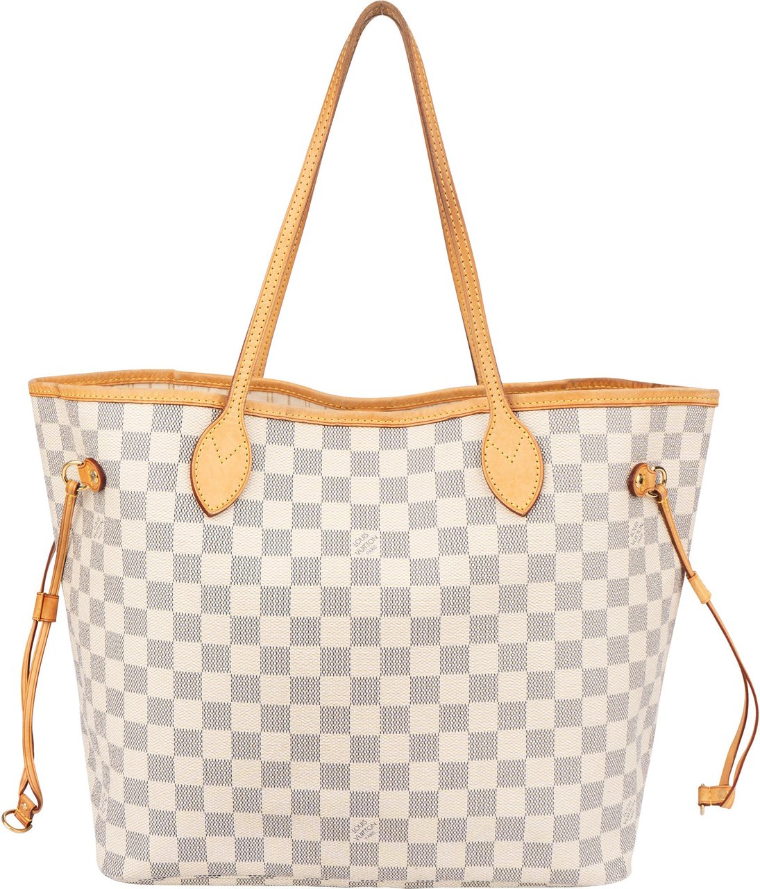 Louis Vuitton Louis Vuitton Damier Azur Monogram Neverfull MM Shopper Handbag Wit