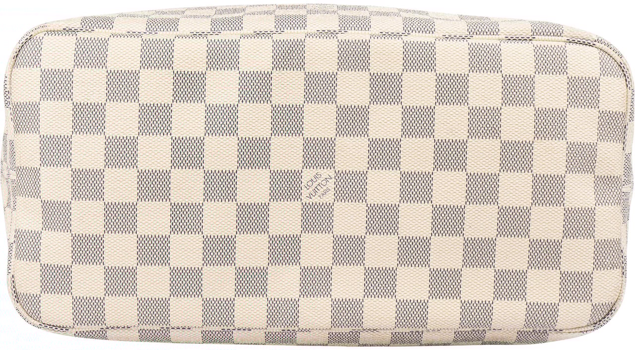 Louis Vuitton Louis Vuitton Damier Azur Monogram Neverfull MM Shopper Handbag Wit