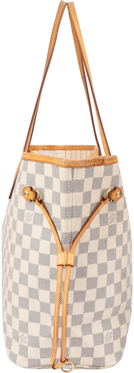 Louis Vuitton Louis Vuitton Damier Azur Monogram Neverfull MM Shopper Handbag Wit