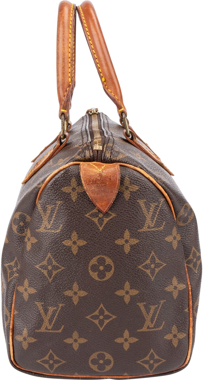 Louis Vuitton Louis Vuitton Canvas Monogram Speedy 25 Handbag Bruin