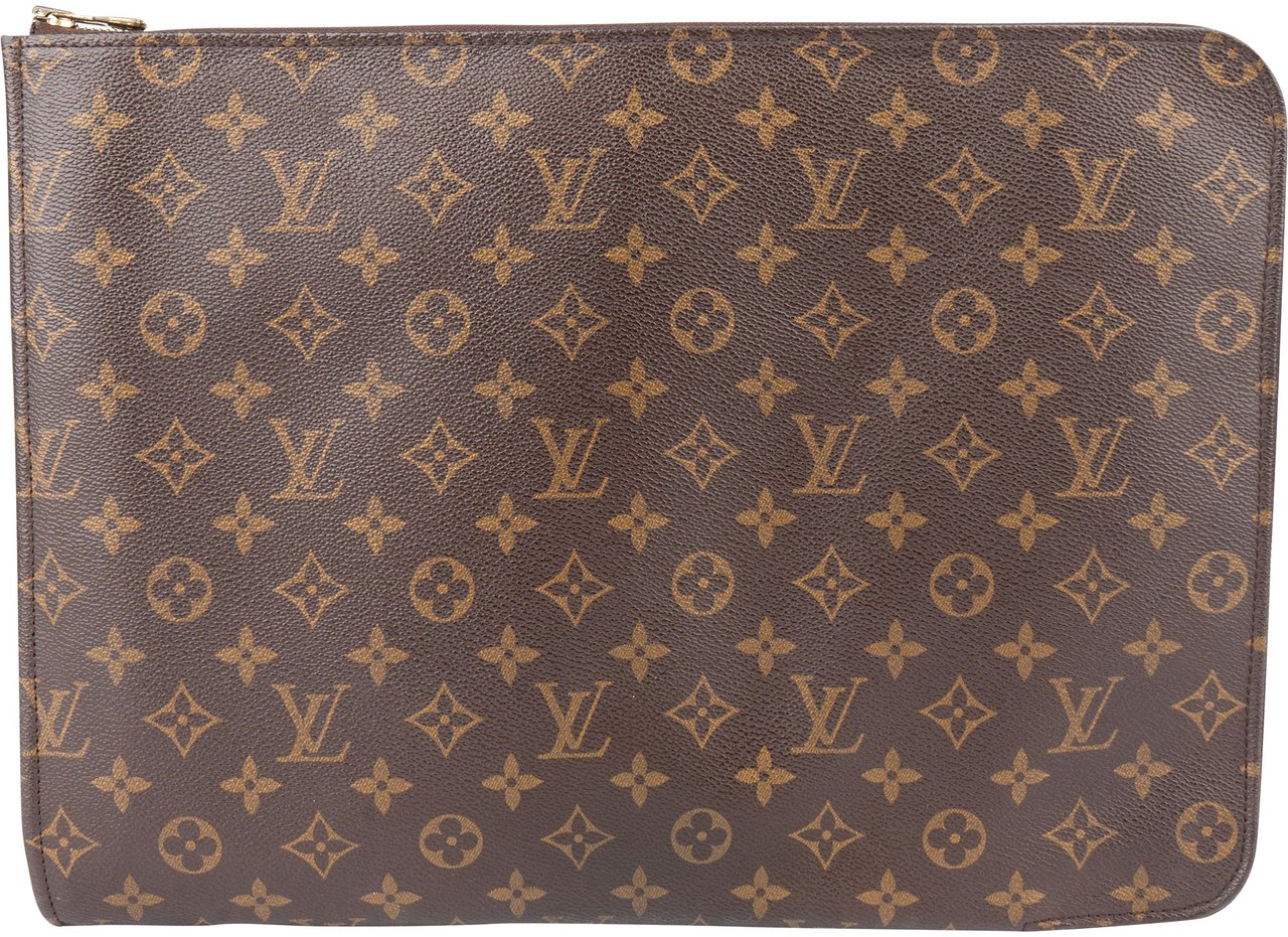 Louis Vuitton Louis Vuitton Canvas Monogram Poche Laptop Clutch Bruin