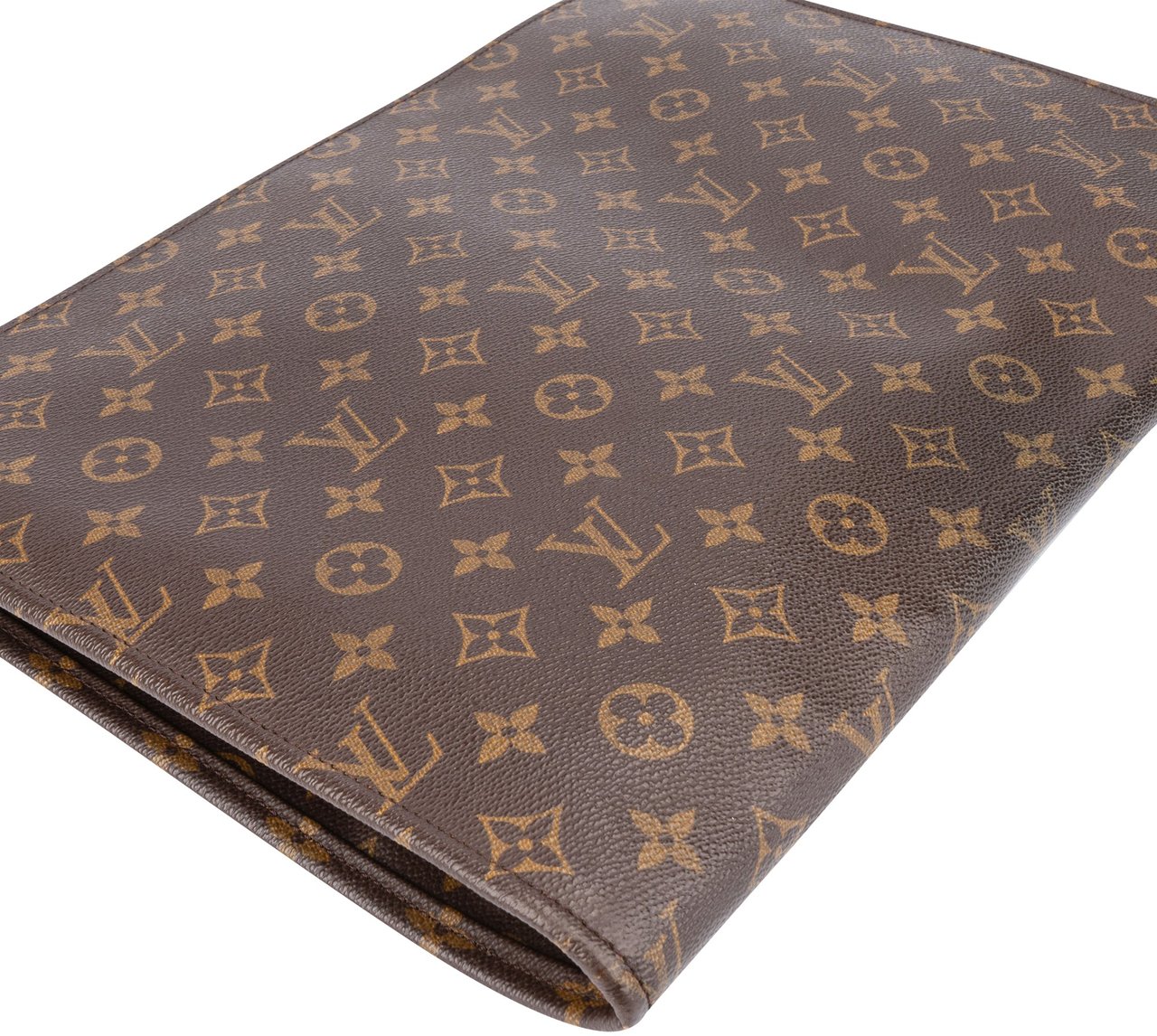Louis Vuitton Louis Vuitton Canvas Monogram Poche Laptop Clutch Bruin