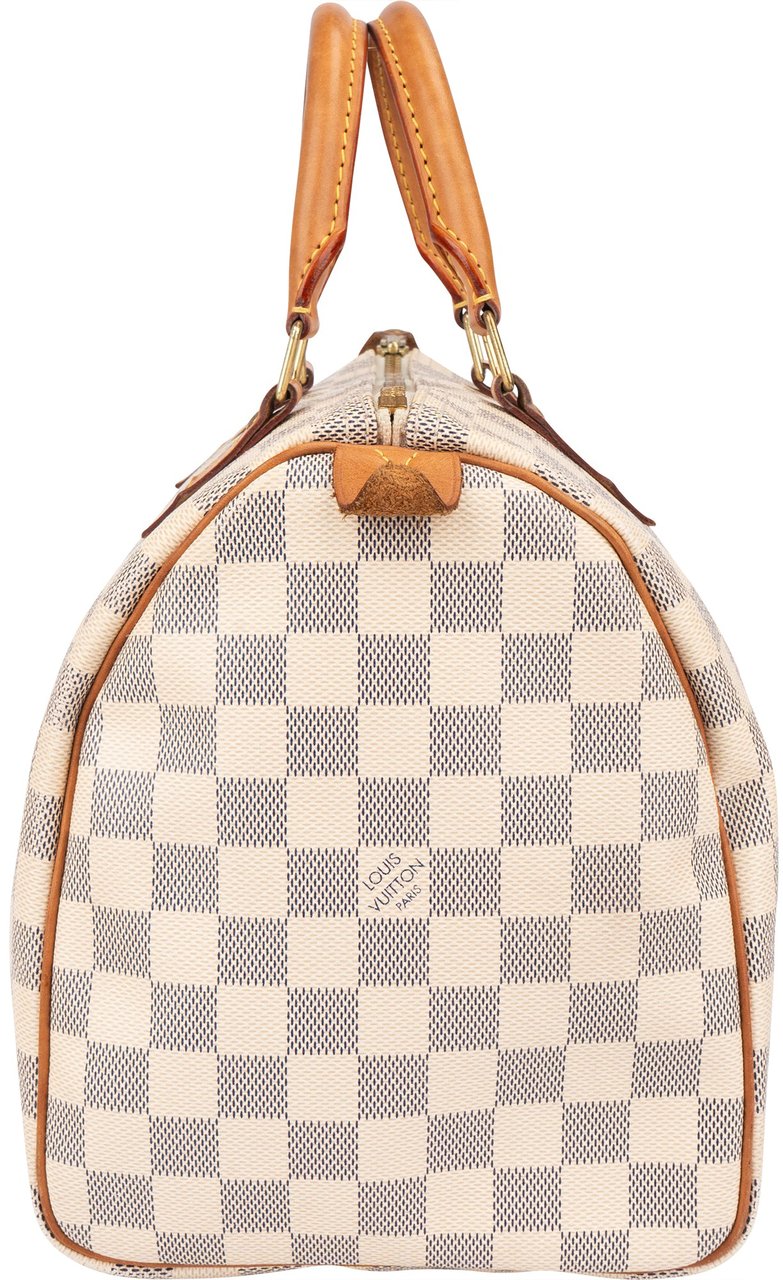Louis Vuitton Louis Vuitton Damier Ebene Monogram Speedy 30 Handbag Wit