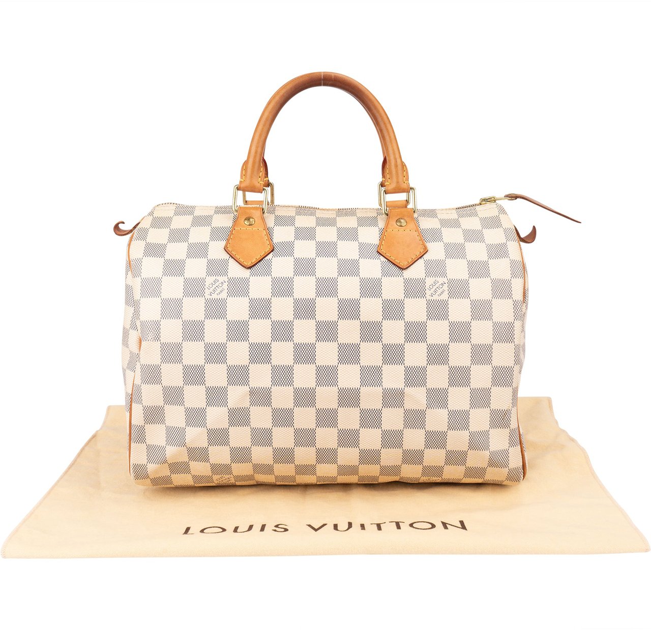 Louis Vuitton Louis Vuitton Damier Ebene Monogram Speedy 30 Handbag Wit