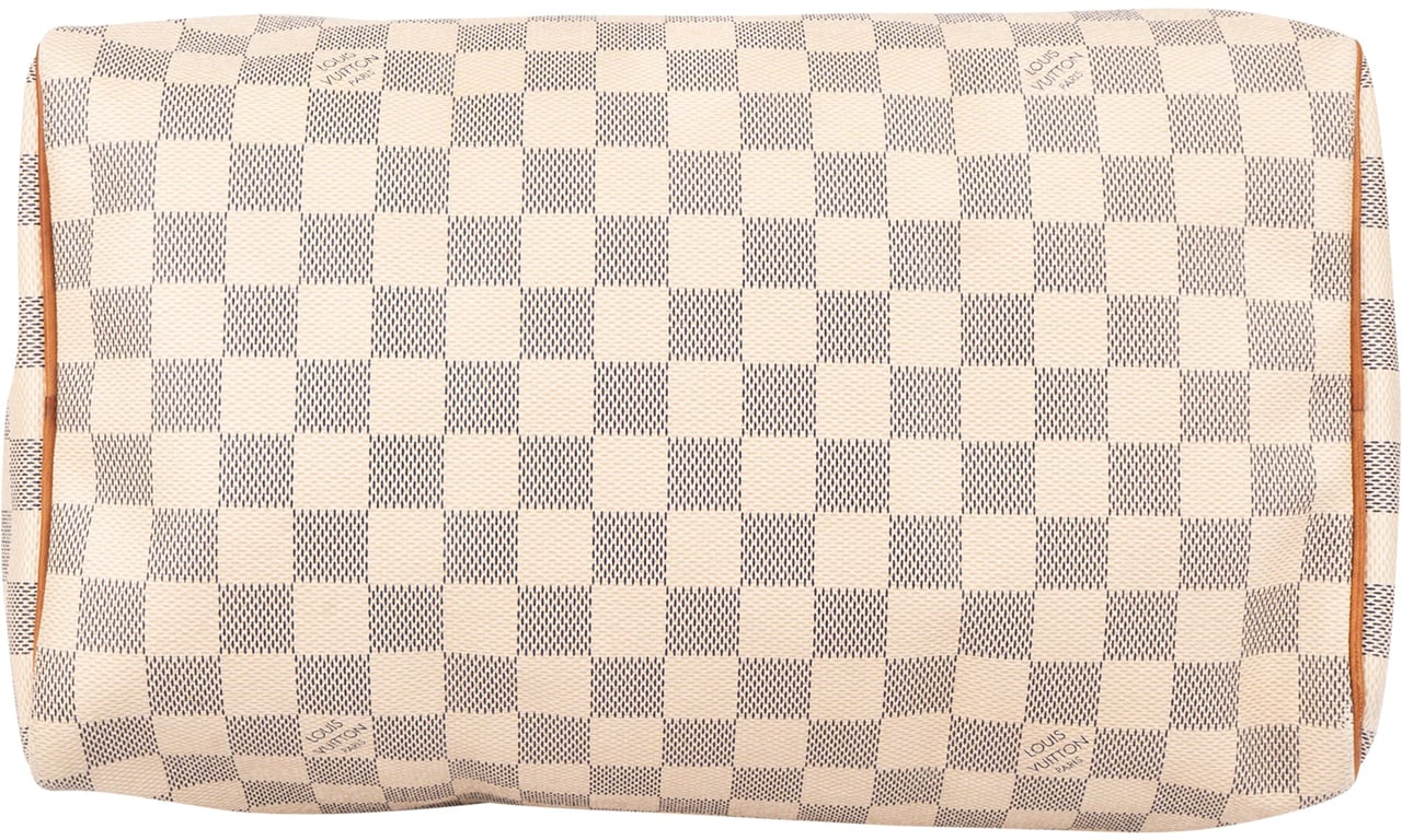 Louis Vuitton Louis Vuitton Damier Ebene Monogram Speedy 30 Handbag Wit