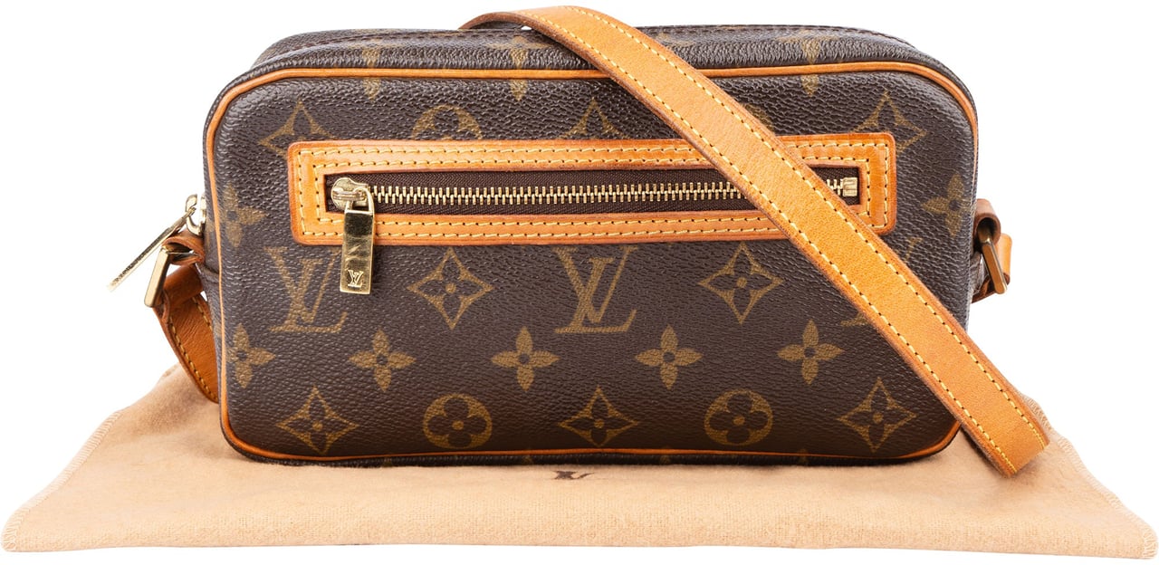 Louis Vuitton Canvas Monogram Pochette Cite Shoulder Bag Bruin