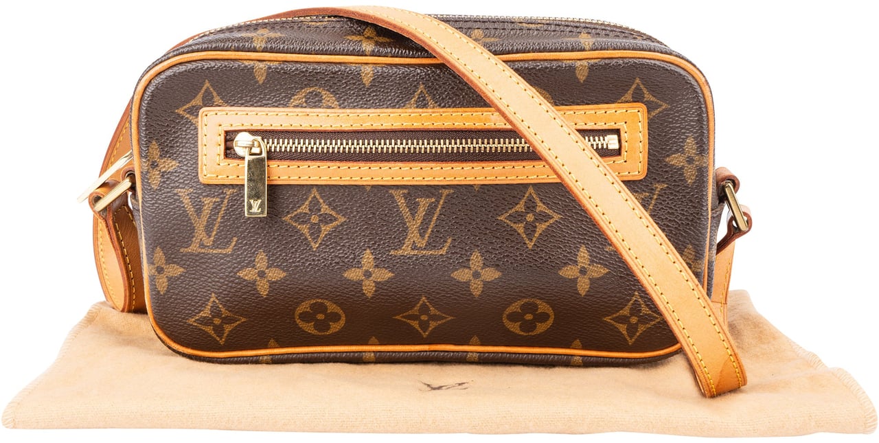 Louis Vuitton Canvas Monogram Pochette Cite Shoulder Bag Bruin