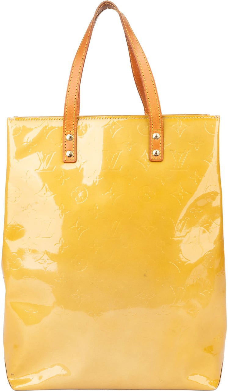 Louis Vuitton Louis Vuitton Vernis Monogram Reade MM Handbag Geel