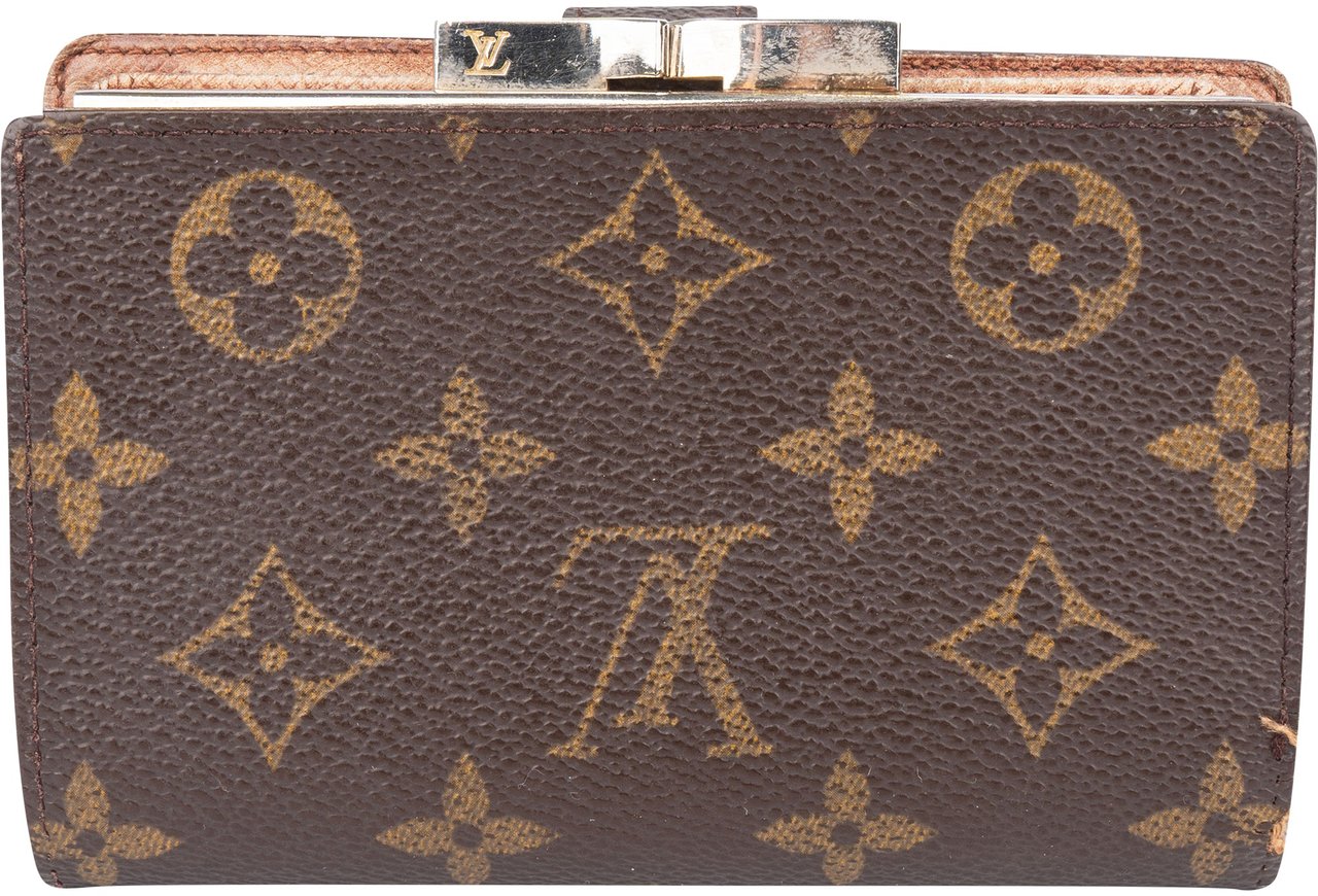Louis Vuitton Louis Vuitton Canvas Monogram Compact Clip Wallet Bruin