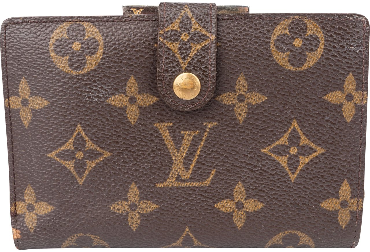 Louis Vuitton Louis Vuitton Canvas Monogram Compact Clip Wallet Bruin