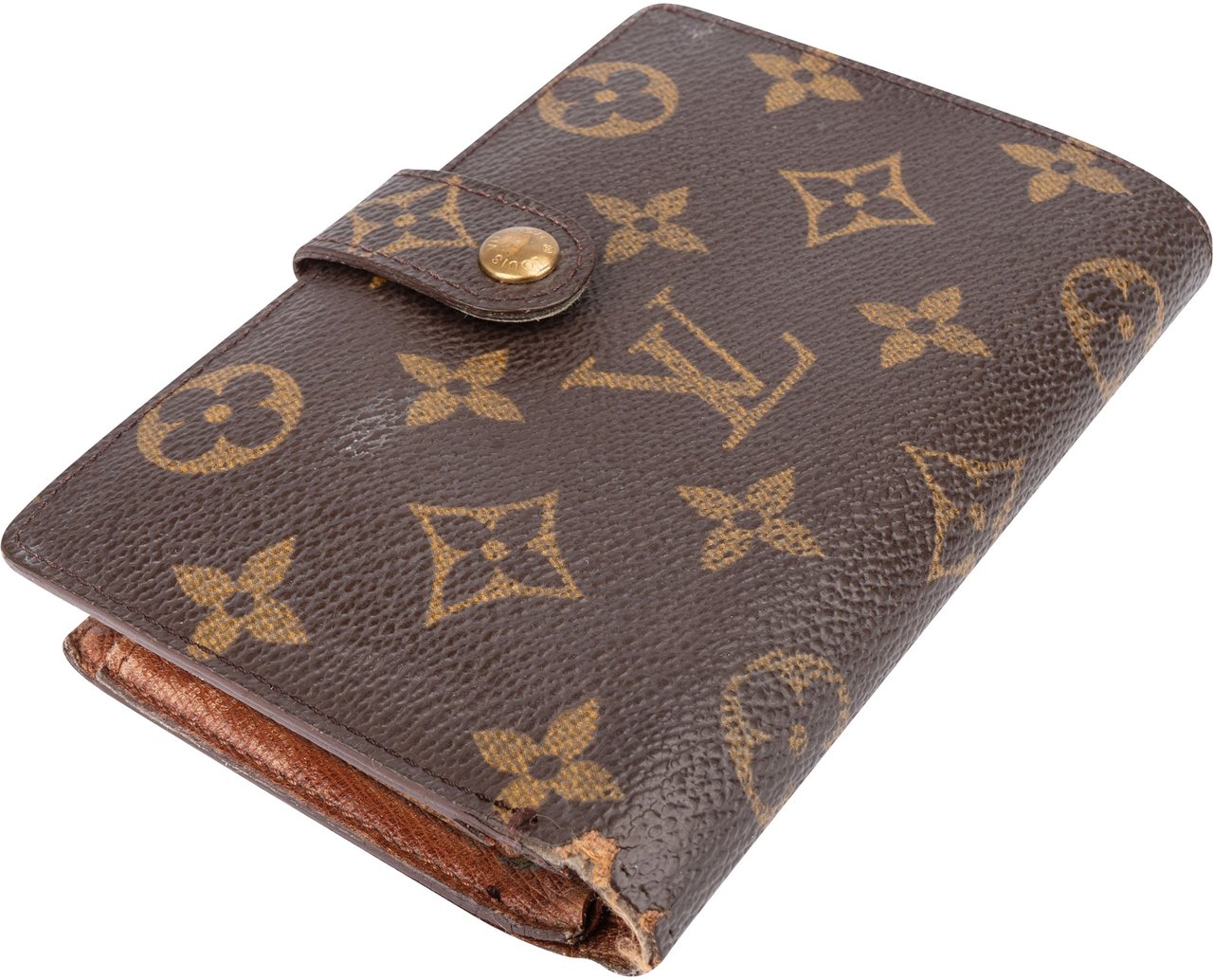 Louis Vuitton Louis Vuitton Canvas Monogram Compact Clip Wallet Bruin