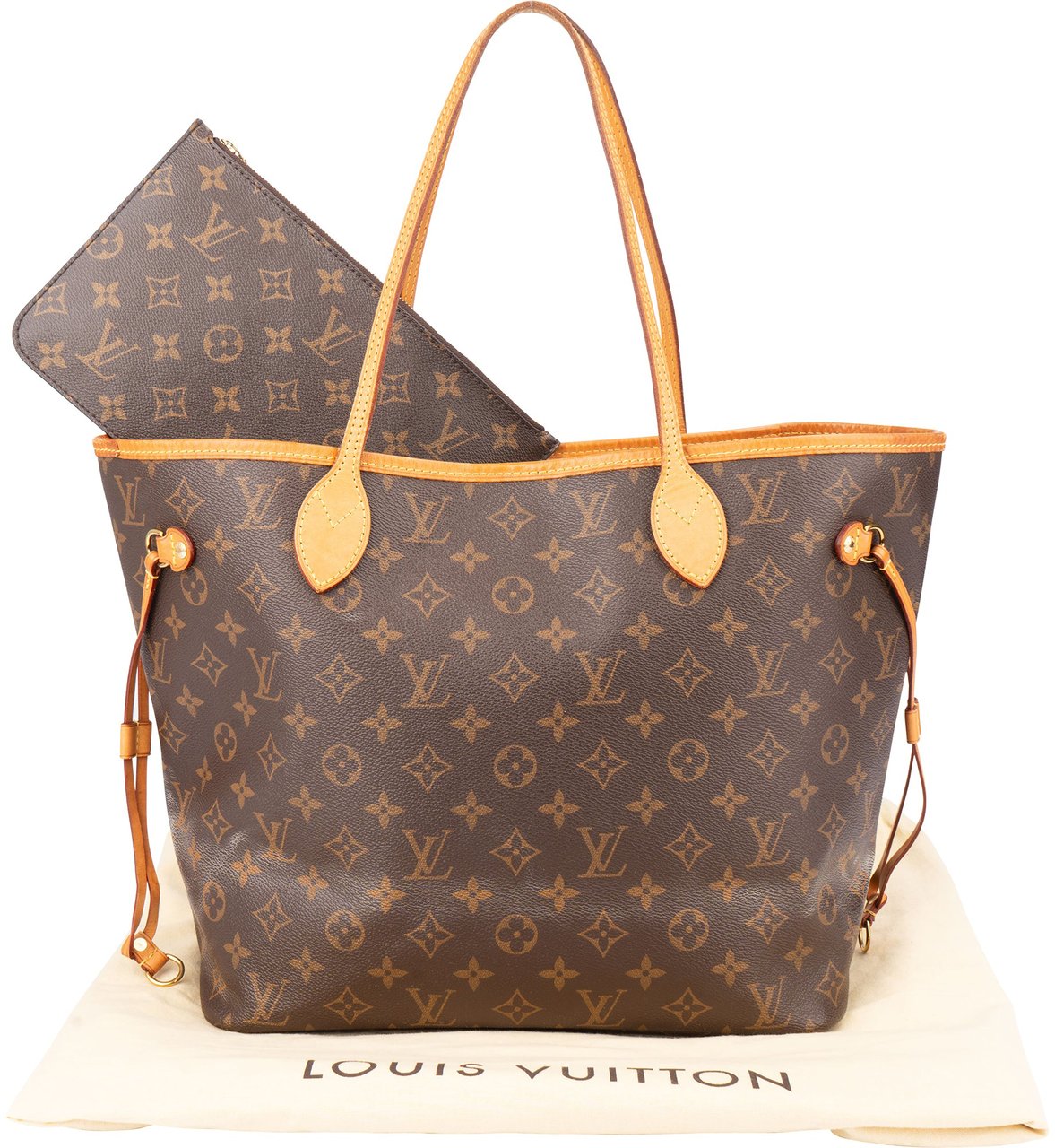 Louis Vuitton Louis Vuitton Canvas Monogram Neverfull MM Shopper Handbag Bruin