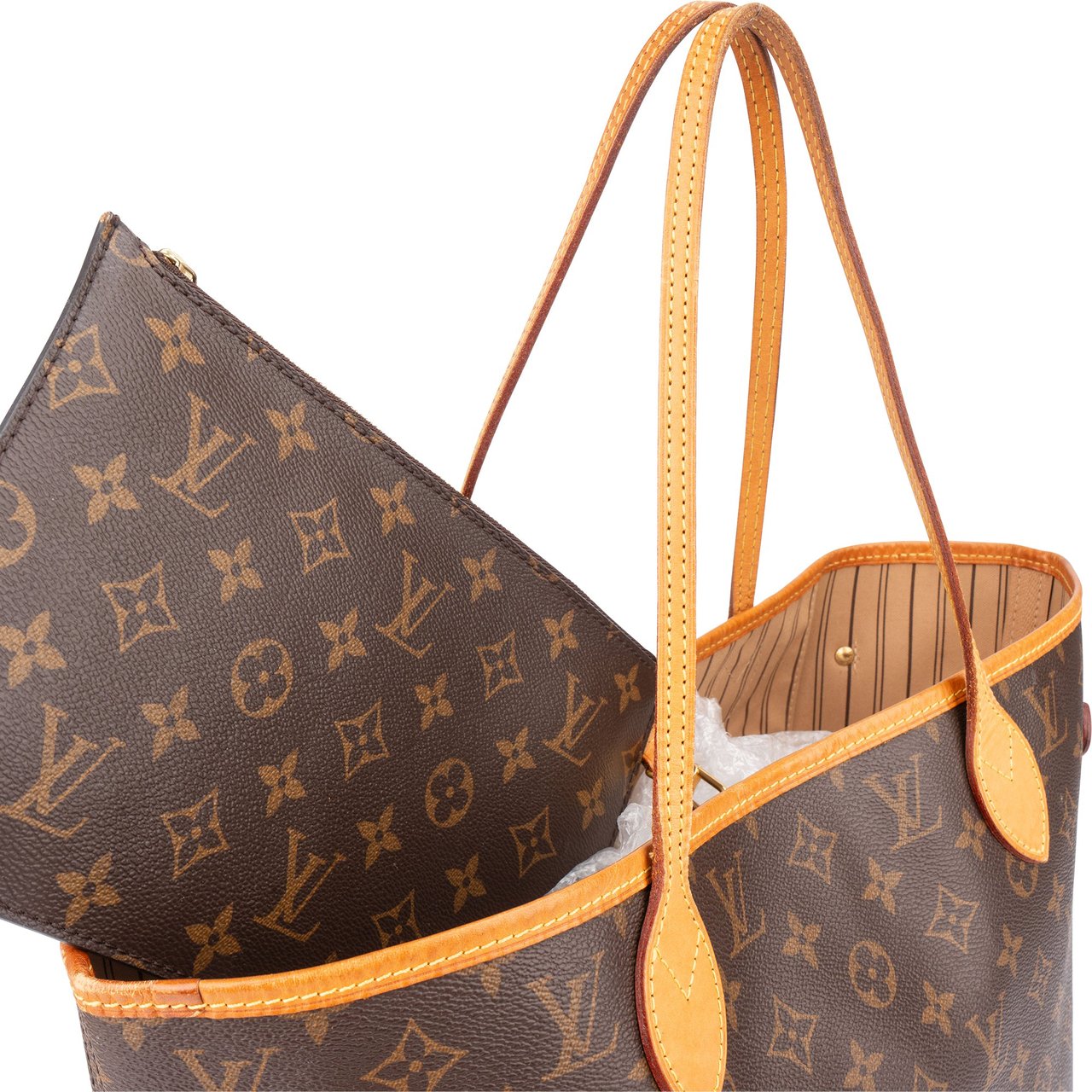 Louis Vuitton Louis Vuitton Canvas Monogram Neverfull MM Shopper Handbag Bruin