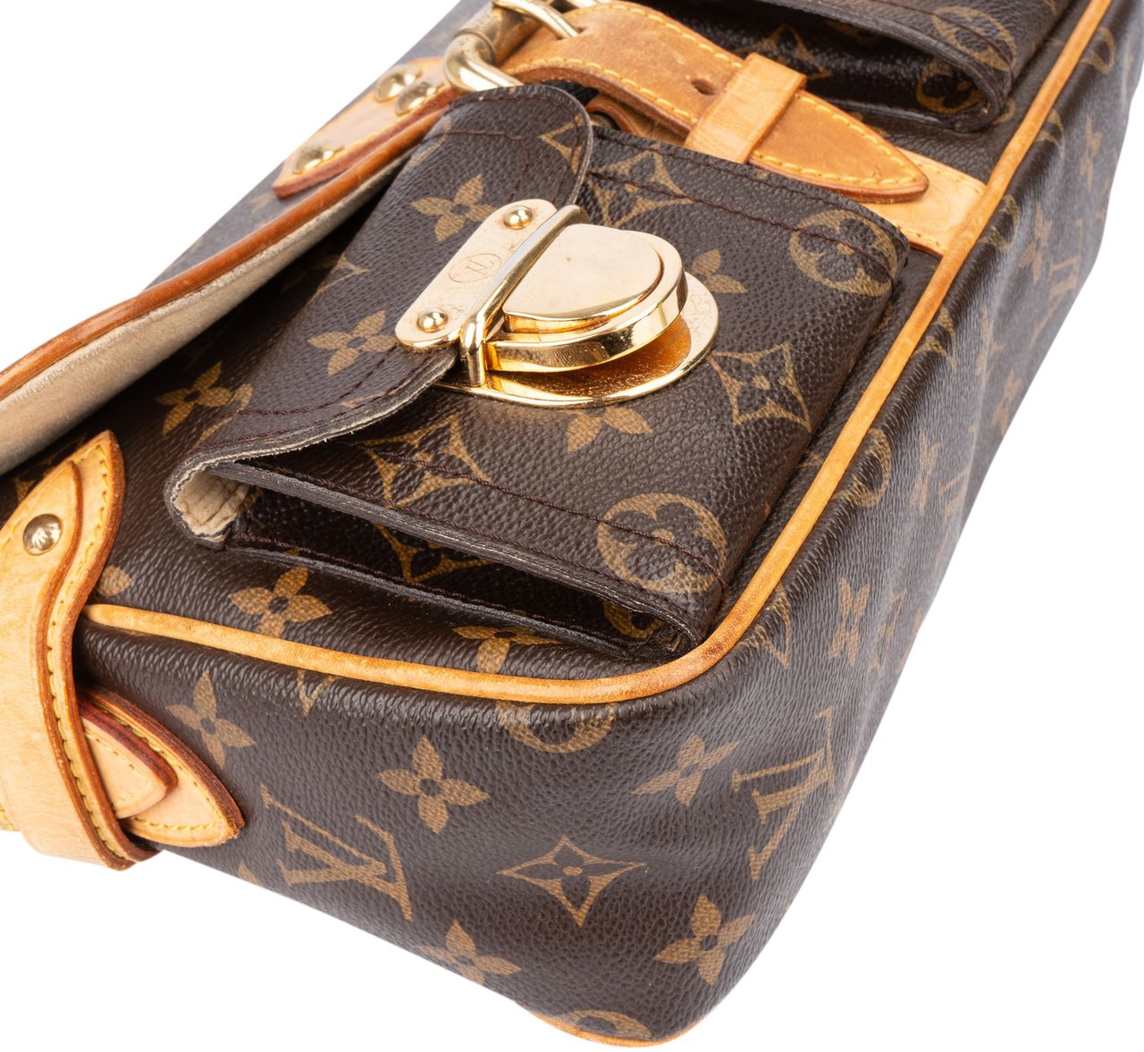 Louis Vuitton Canvas Monogram Hudson PM Shoulder Bag Bruin