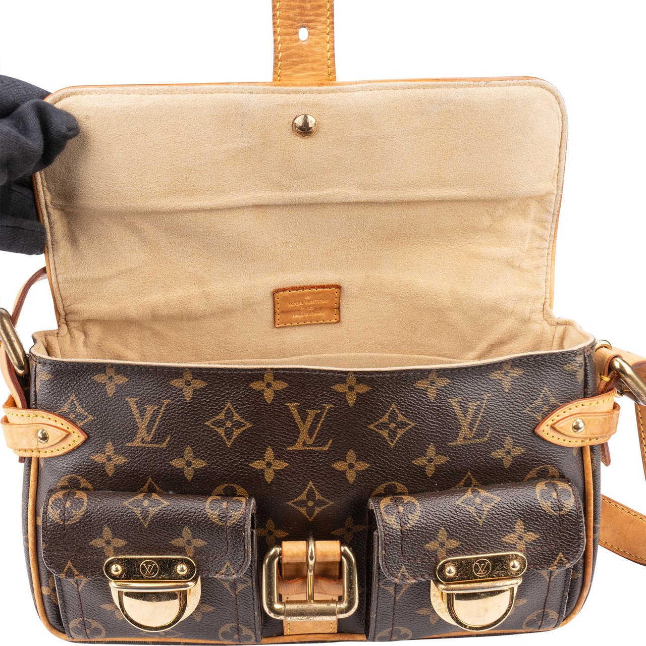 Louis Vuitton Canvas Monogram Hudson PM Shoulder Bag Bruin