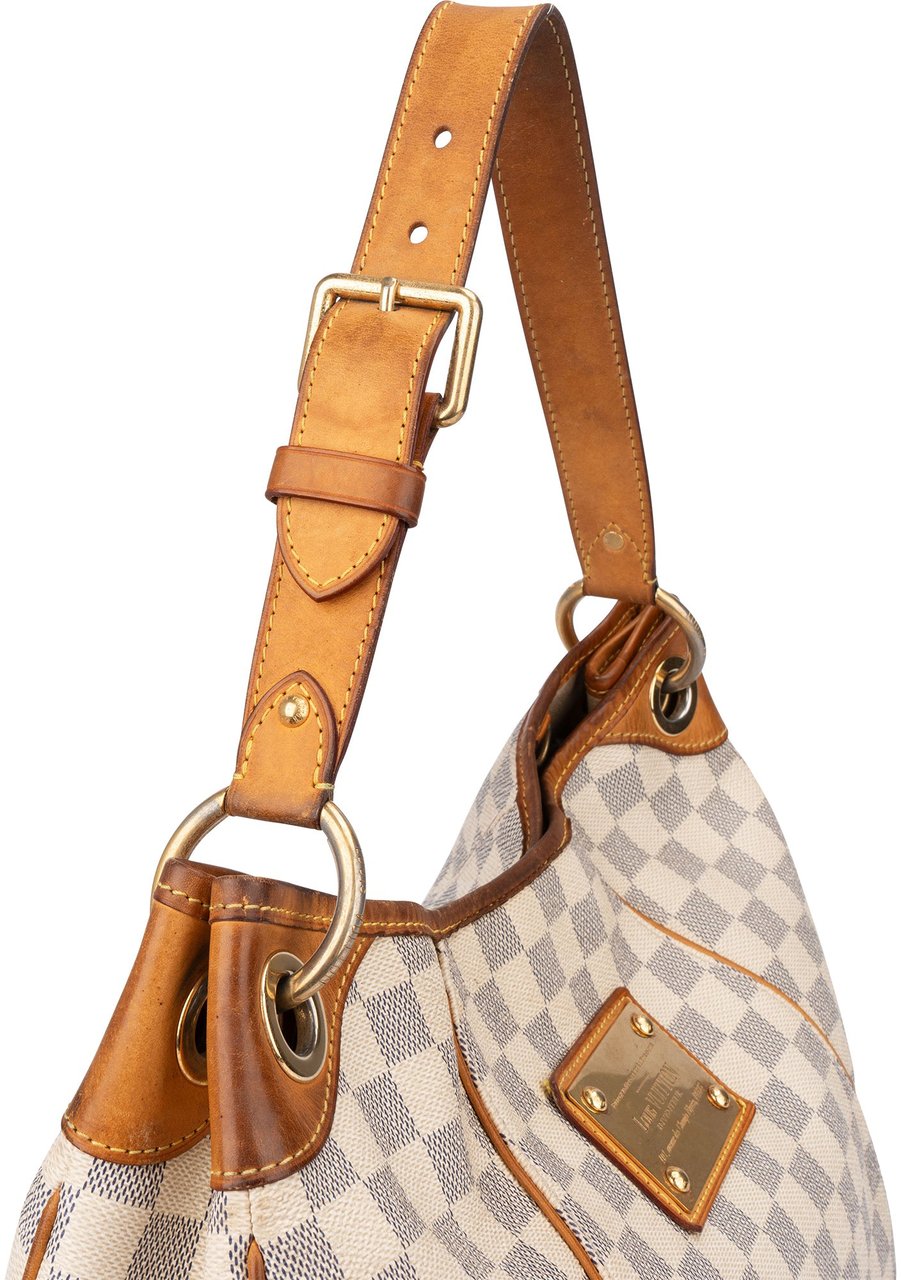 Louis Vuitton Louis Vuitton Damier Azur Monogram Galliera PM Handbag Wit
