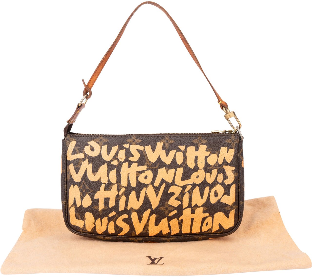 Louis Vuitton Louis Vuitton Limited Graffiti Pochette Accessoire Handbag Bruin