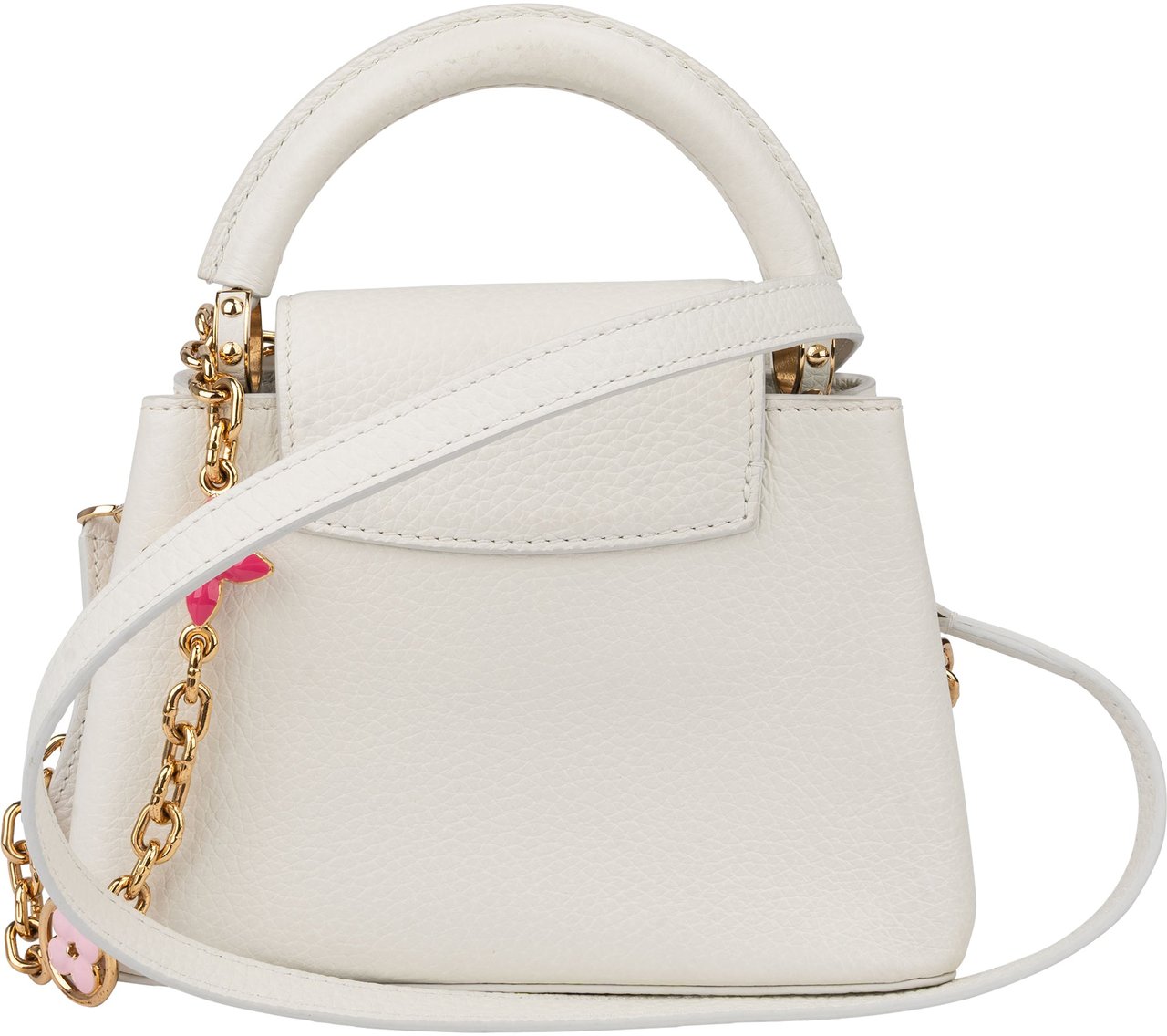 Louis Vuitton Louis Vuitton White Leather Capucines BB Handbag Wit