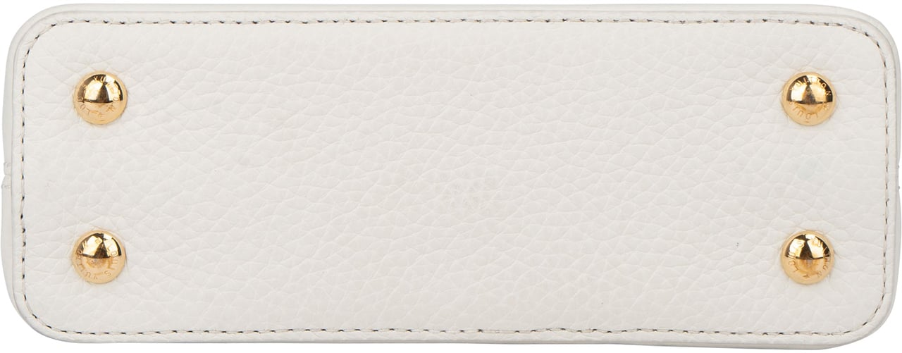 Louis Vuitton Louis Vuitton White Leather Capucines BB Handbag Wit