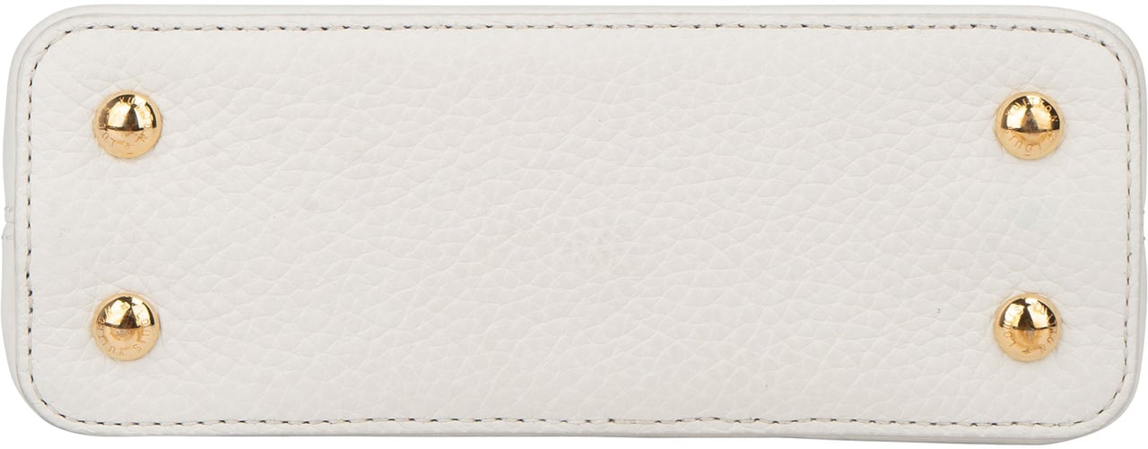 Louis Vuitton White Leather Capucines BB Handbag Wit
