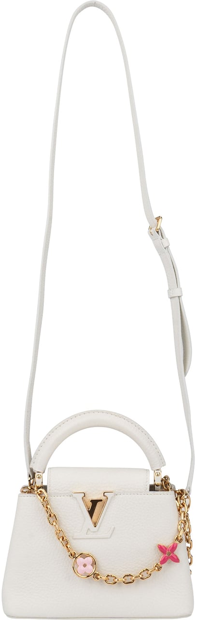 Louis Vuitton Louis Vuitton White Leather Capucines BB Handbag Wit