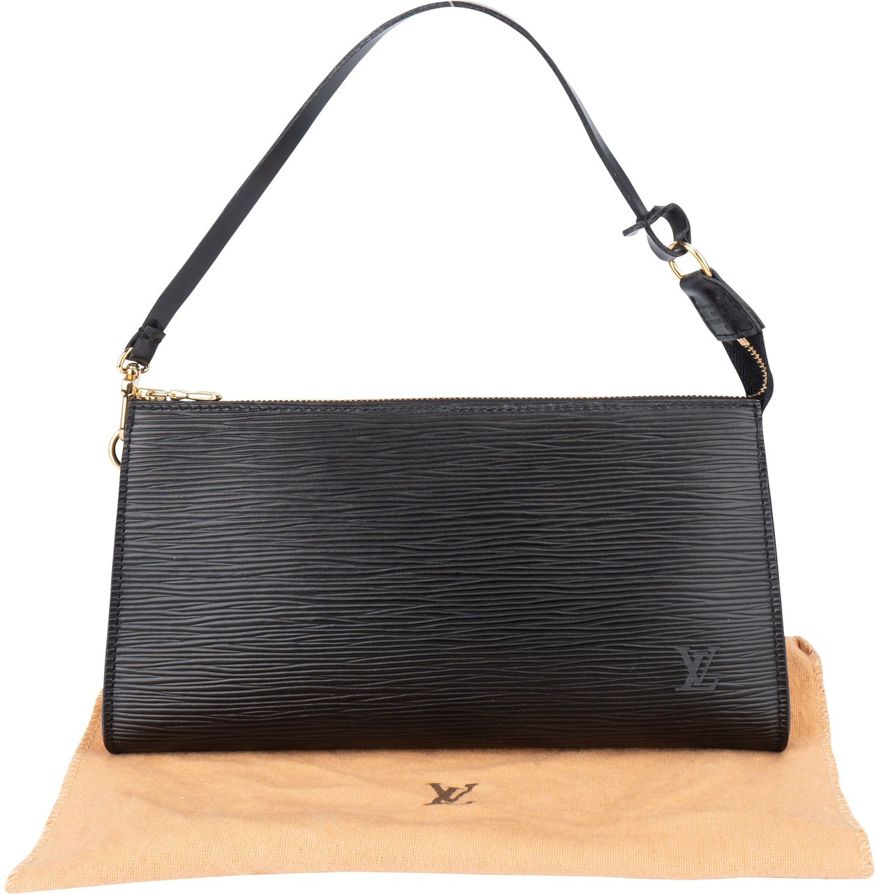 Louis Vuitton Louis Vuitton Noir Epi Leather Pochette Accessoire Handabg Zwart