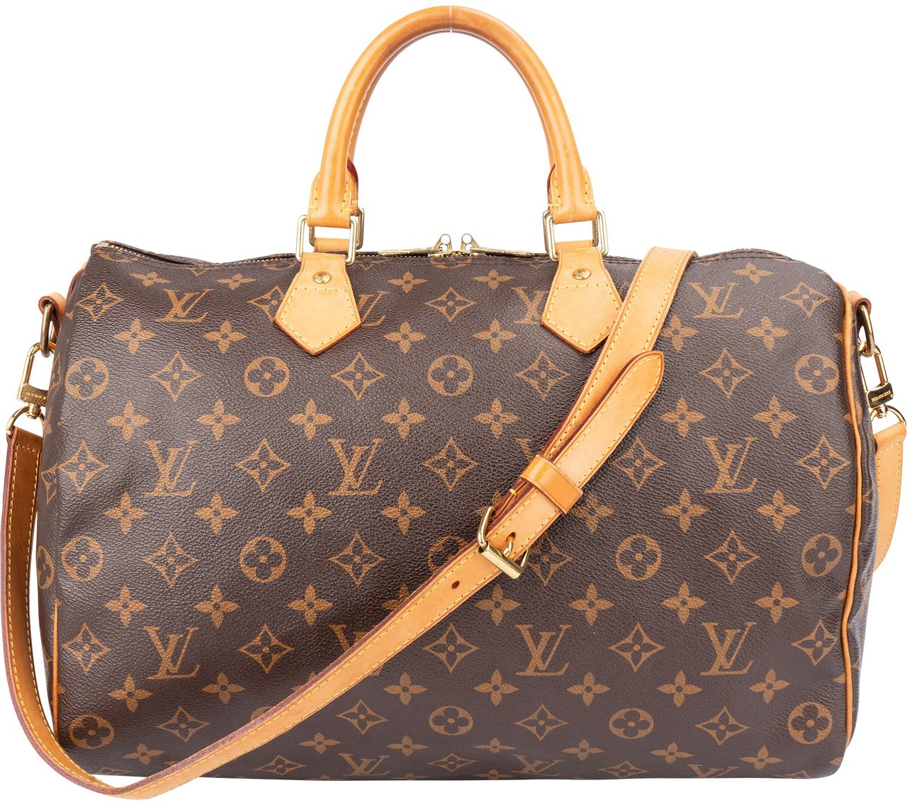Louis Vuitton Louis Vuitton Canvas Monogram Speedy 35 Bandouliere Handbag Bruin