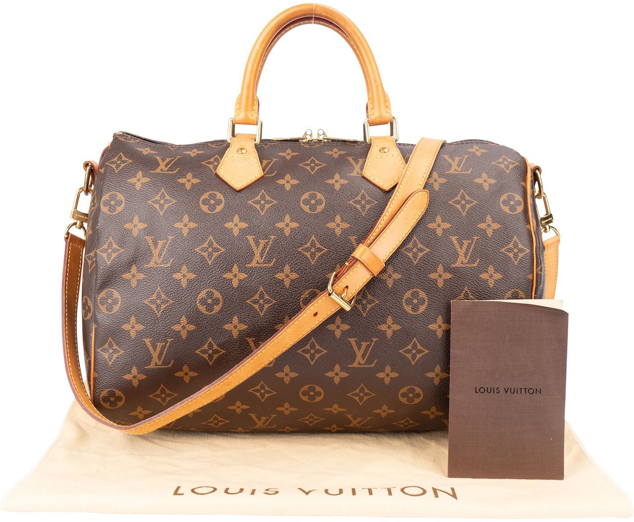 Louis Vuitton Louis Vuitton Canvas Monogram Speedy 35 Bandouliere Handbag Bruin