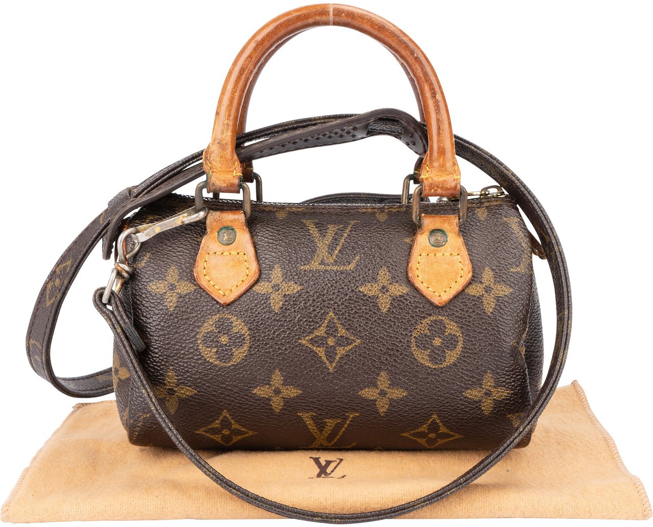Louis Vuitton Louis Vuitton Canvas Monogram Mini Speedy Handbag Bruin