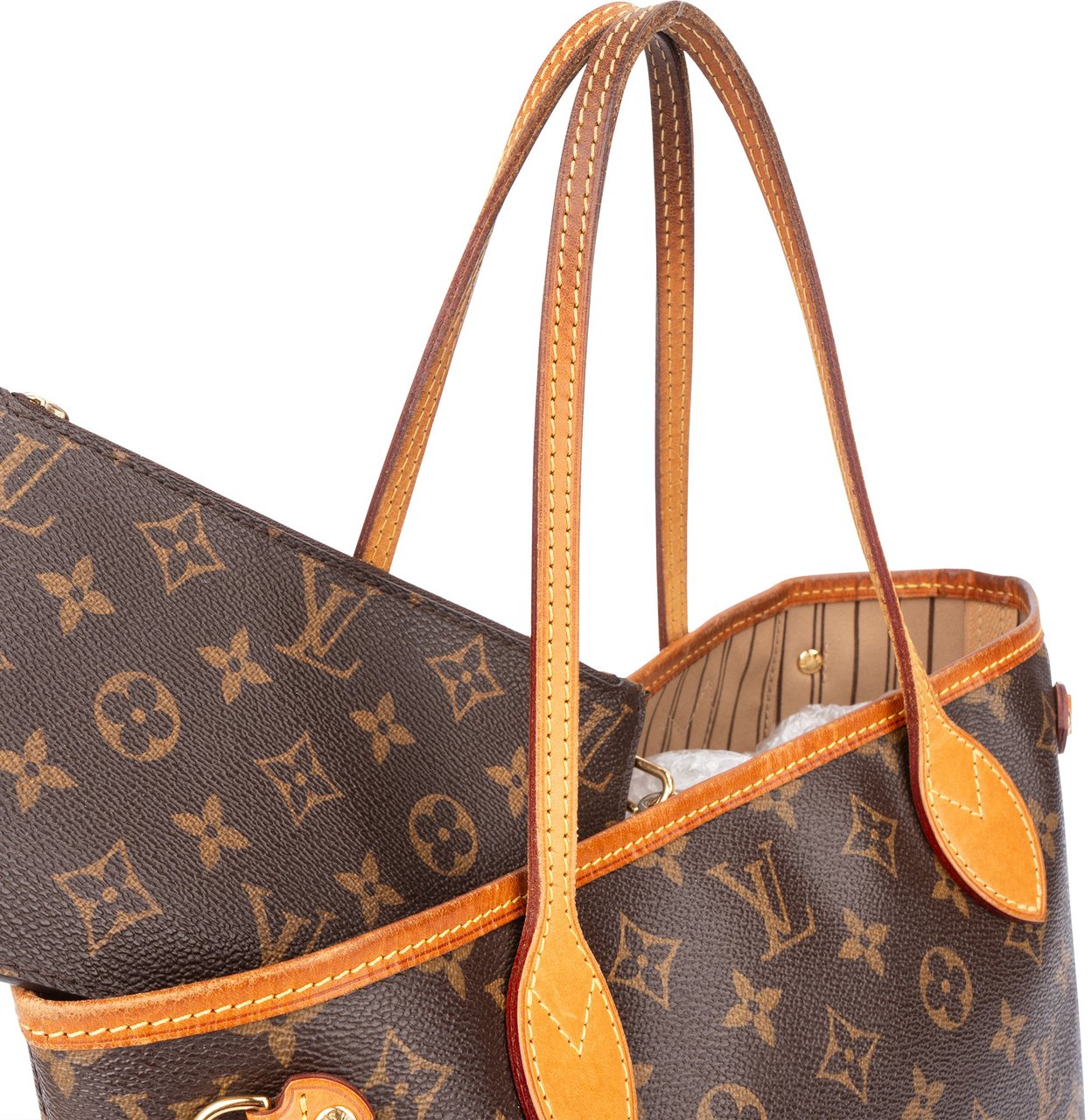 Louis Vuitton Louis Vuitton Canvas Monogram Neverfull PM Handbag Bruin