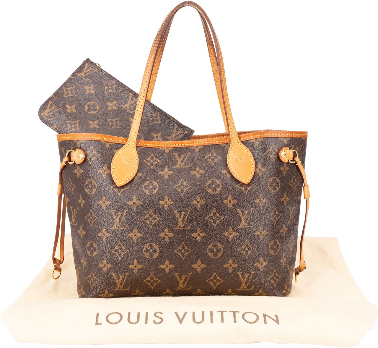 Louis Vuitton Louis Vuitton Canvas Monogram Neverfull PM Handbag Bruin